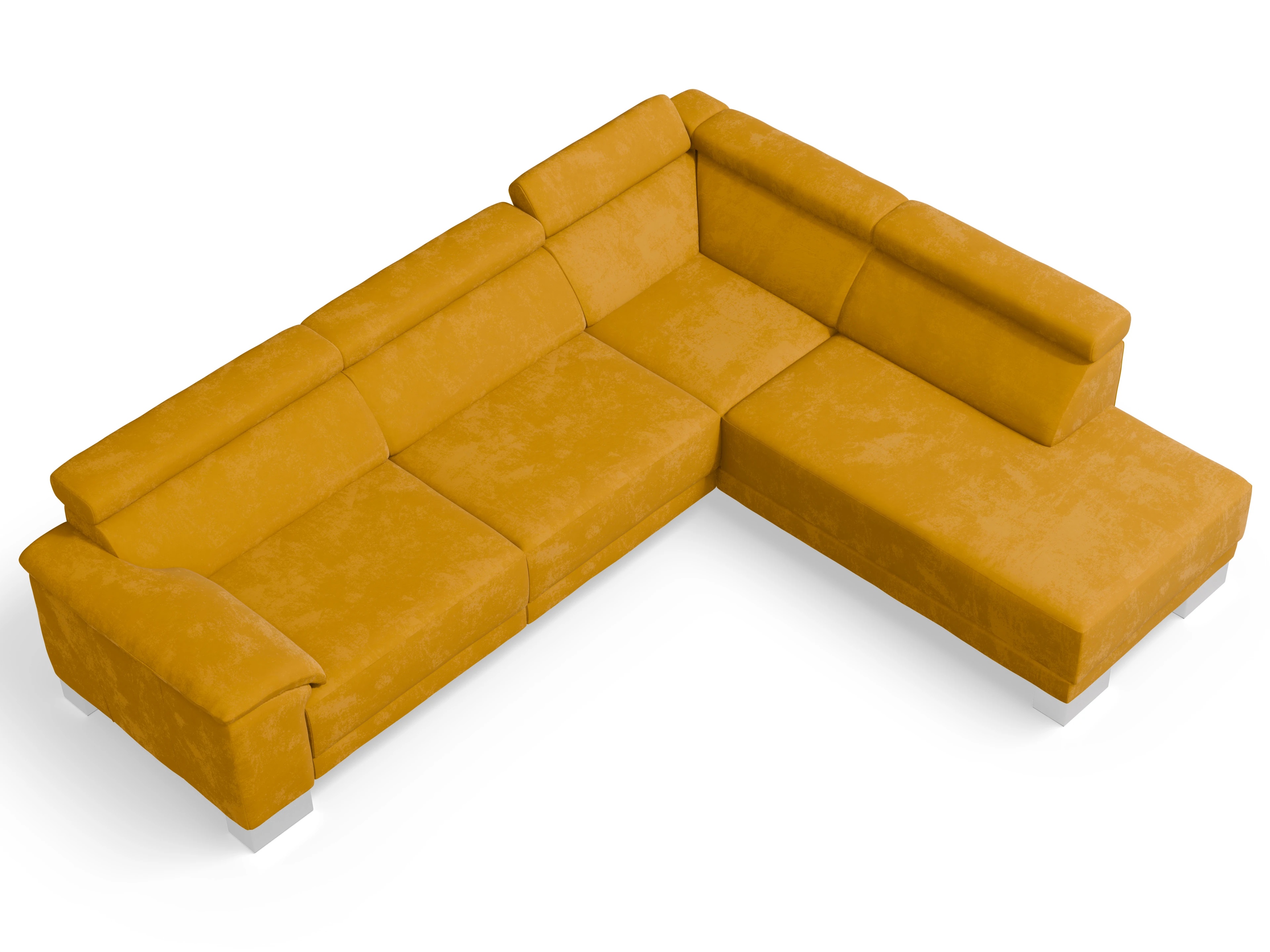 Ansicht des Produktes Antonio Ecksofa rechts Abschluss offen in Stoff Orange