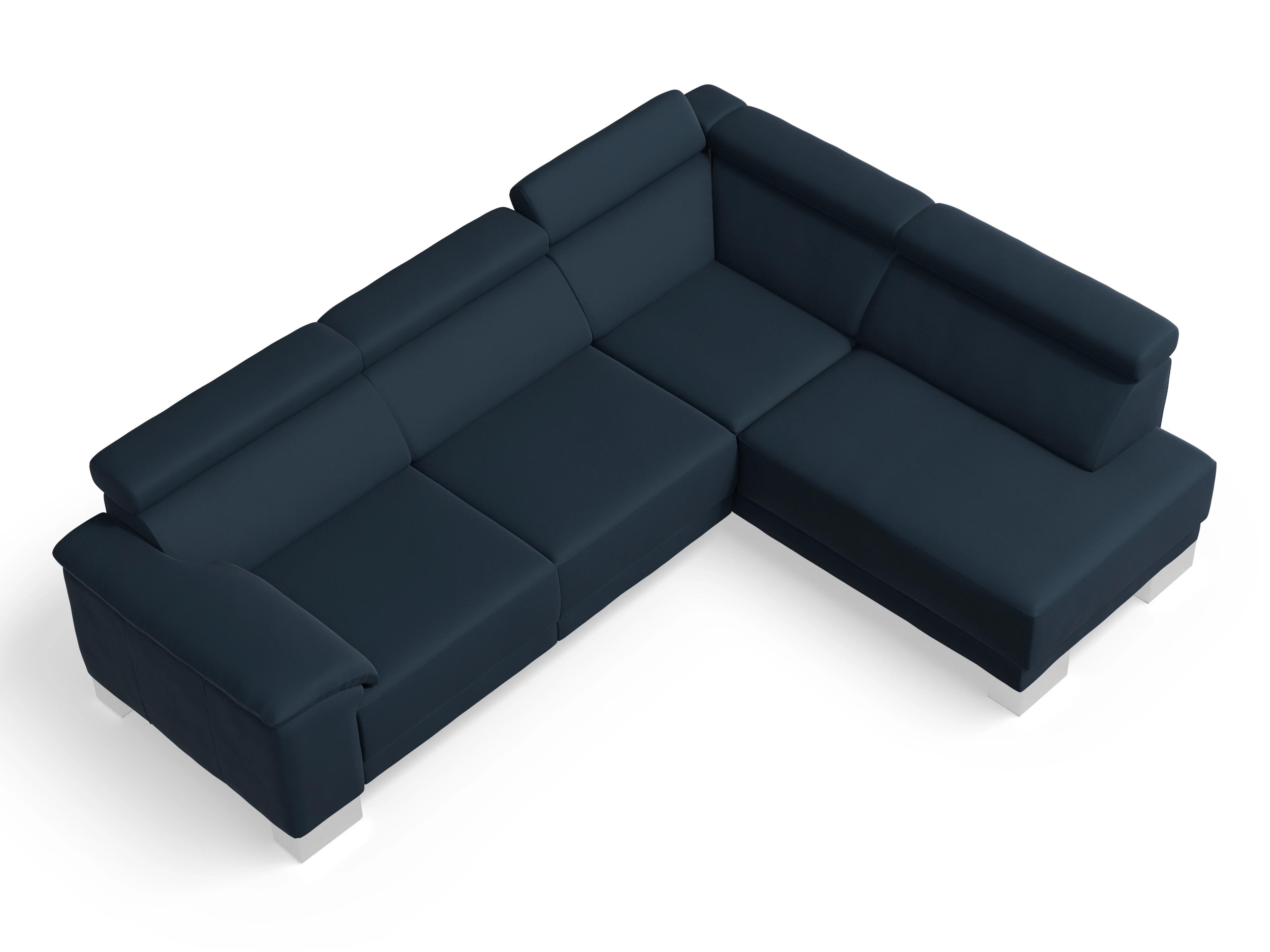 Ansicht des Produktes Antonio Ecksofa rechts Abschluss offen in Stoff Schwarz