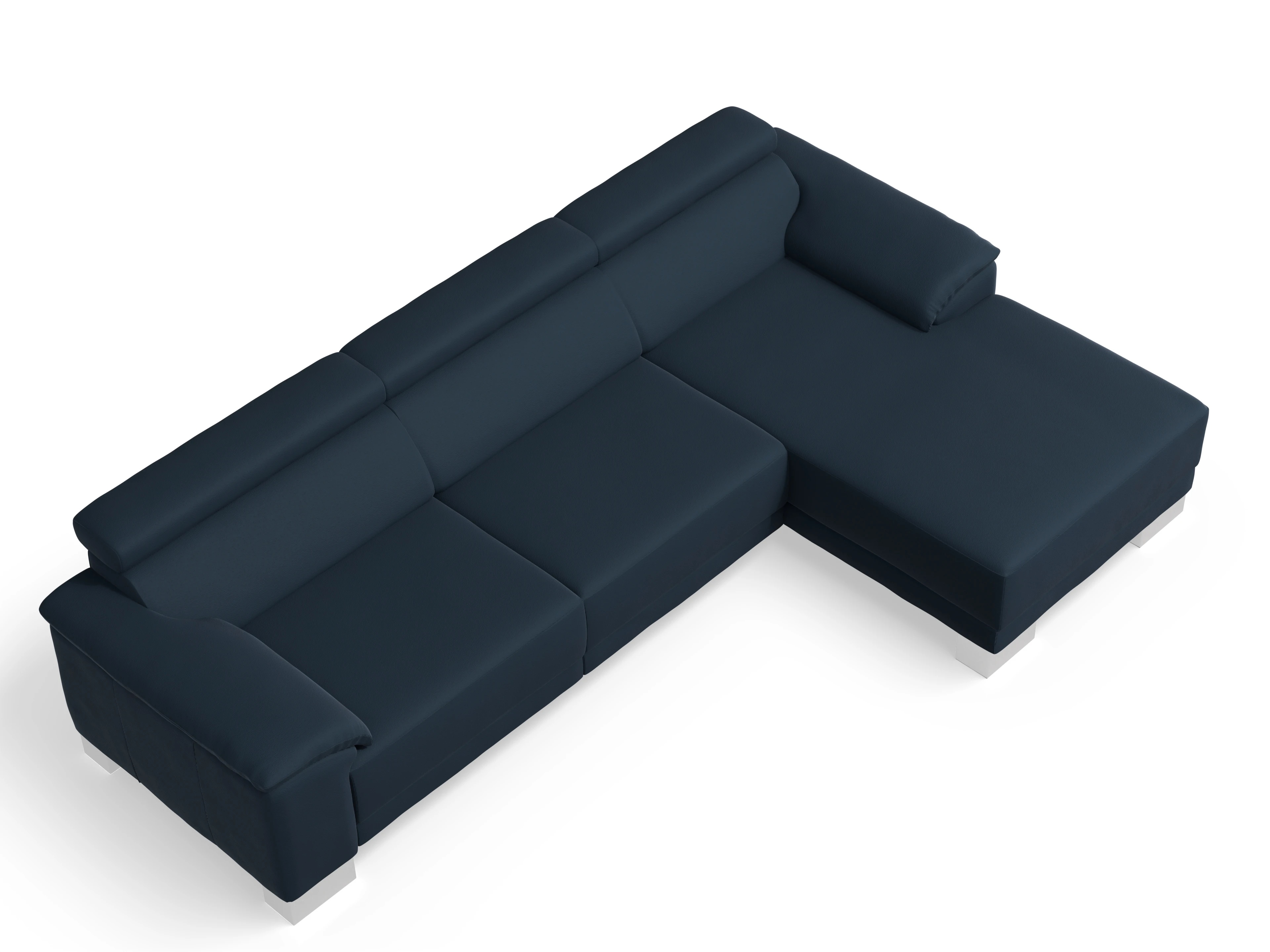 Antonio Ecksofa LO Large R Ansicht des Produktes Antonio Ecksofa rechts Abschluss offen in Stoff Schwarz