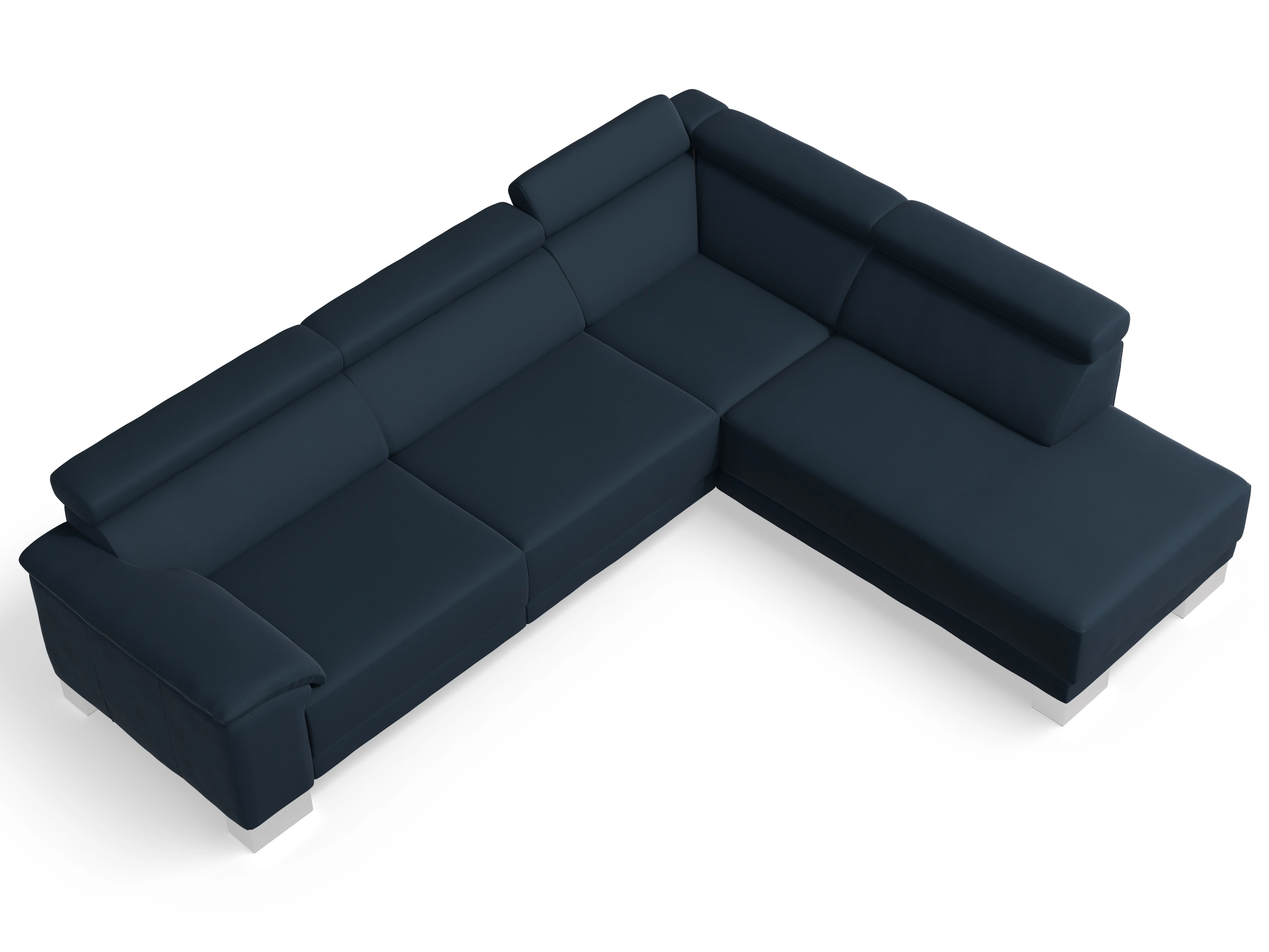 Ansicht des Produktes Antonio Ecksofa rechts Abschluss offen in Stoff Schwarz