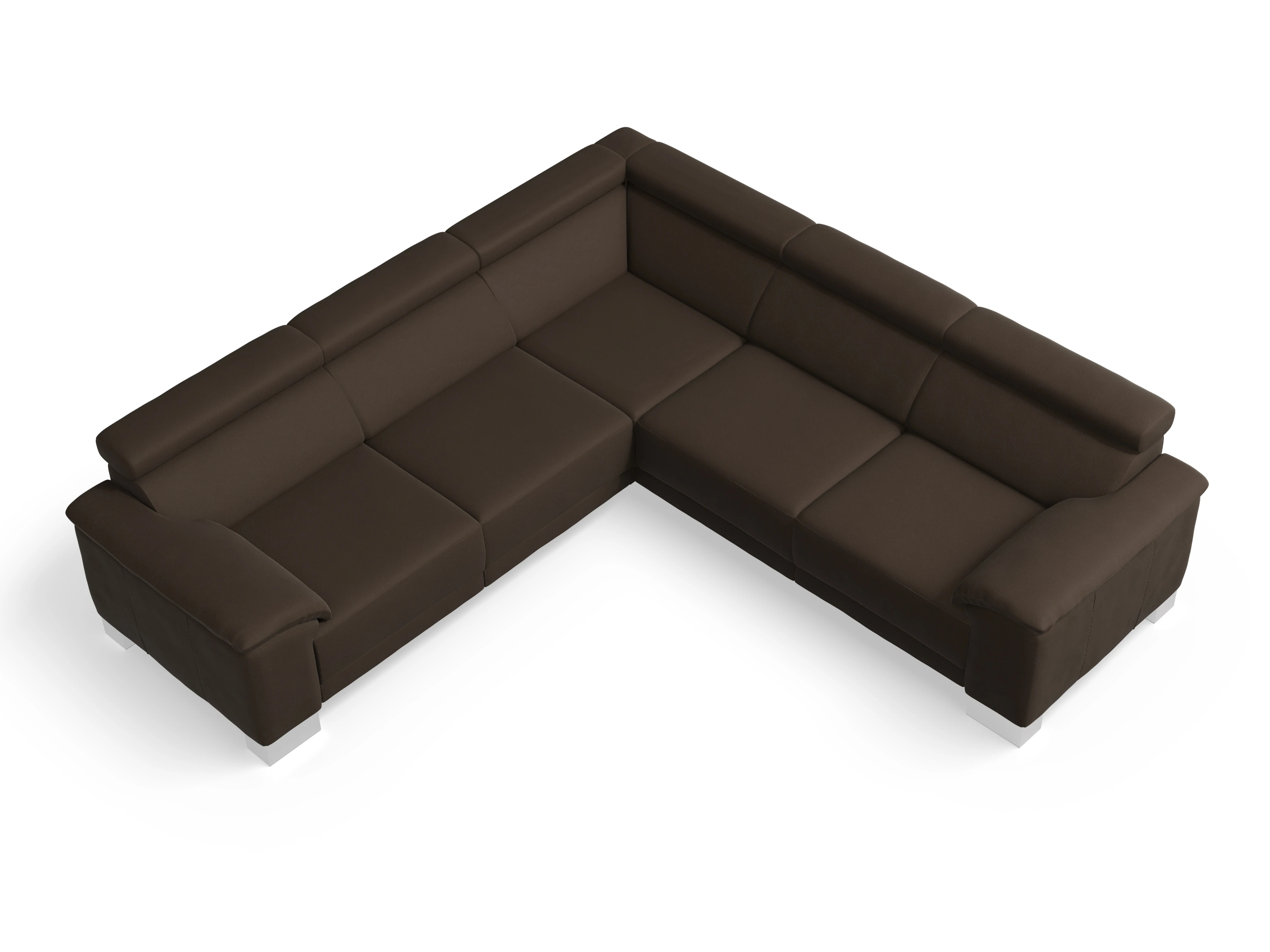 Antonio Ecksofa SPE Medium Ansicht des Produktes Antonio Ecksofa gleichschenklig in Stoff Braun