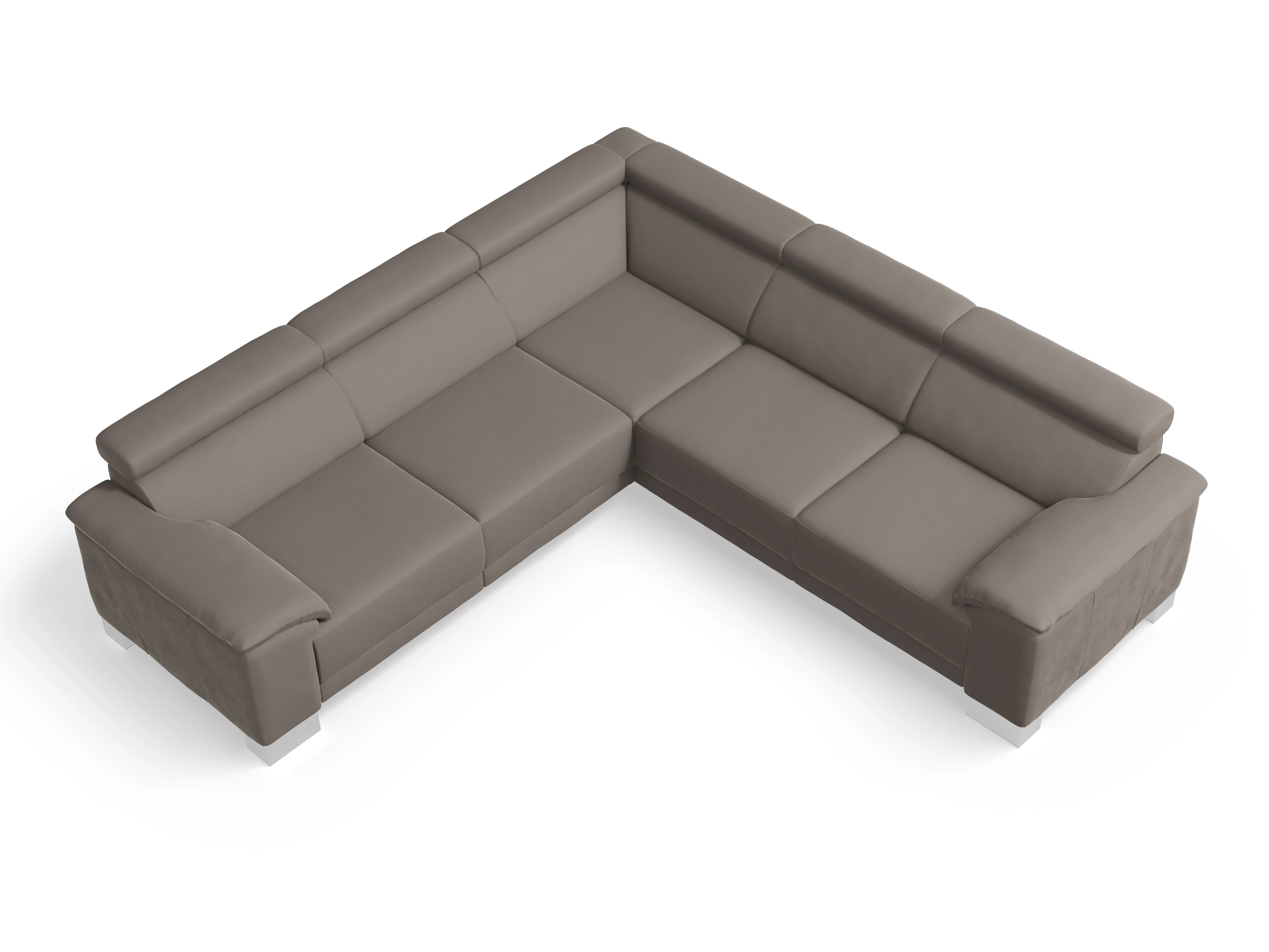 Ansicht des Produktes Antonio Ecksofa gleichschenklig in Stoff Braun