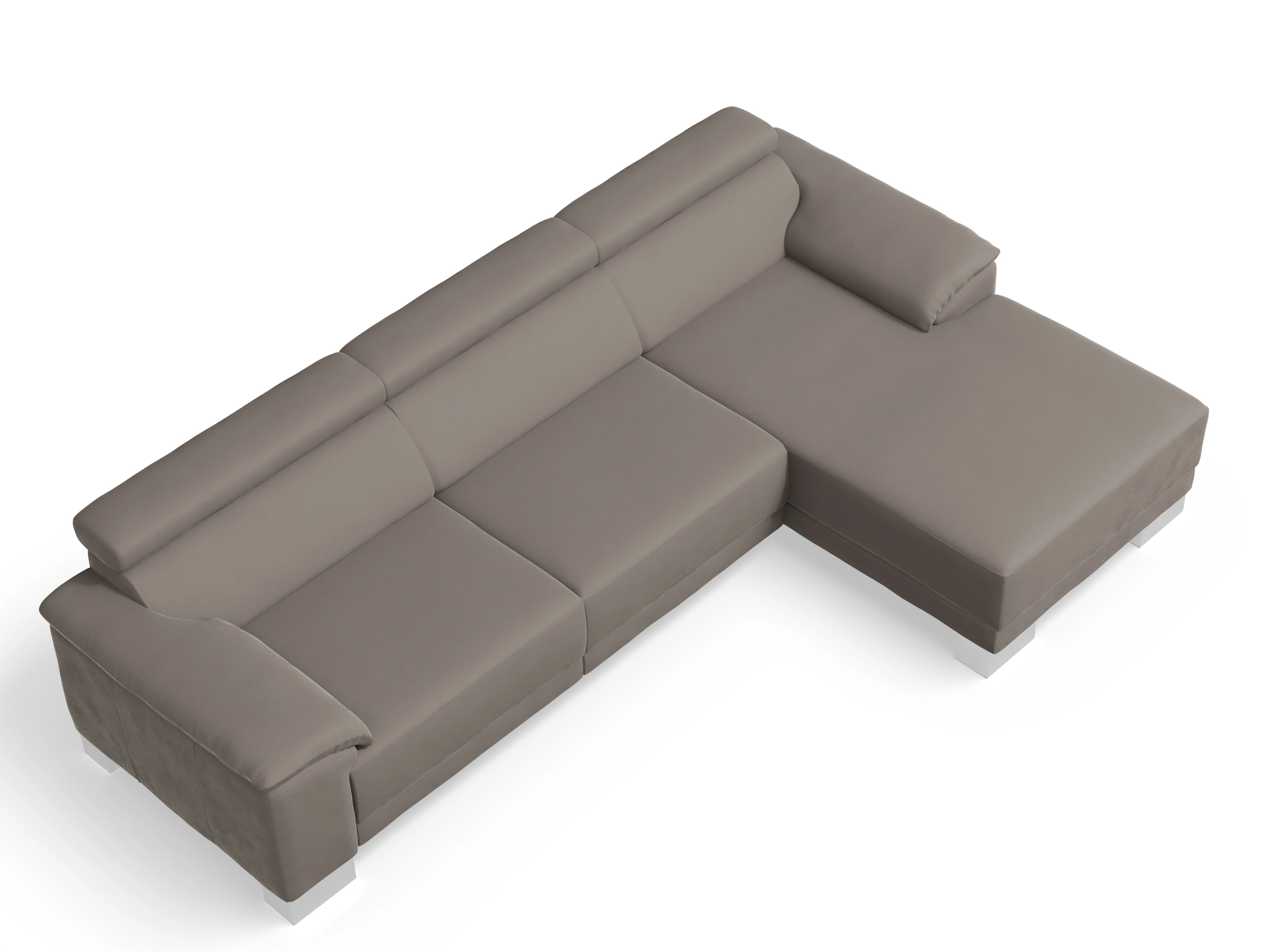 Ansicht des Produktes Antonio Ecksofa rechts Abschluss offen in Stoff Braun