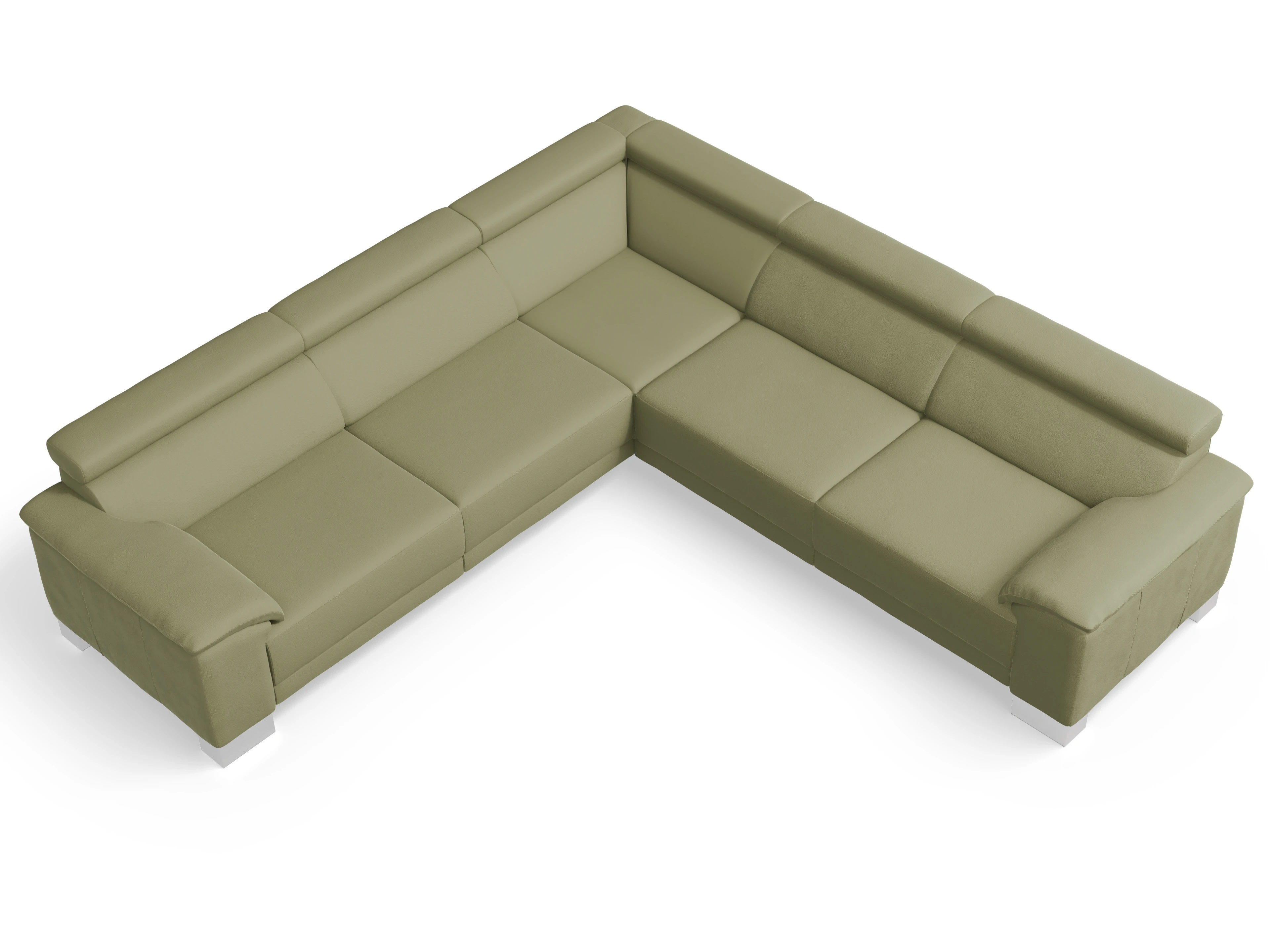 Ansicht des Produktes Antonio Ecksofa gleichschenklig in Stoff Grün