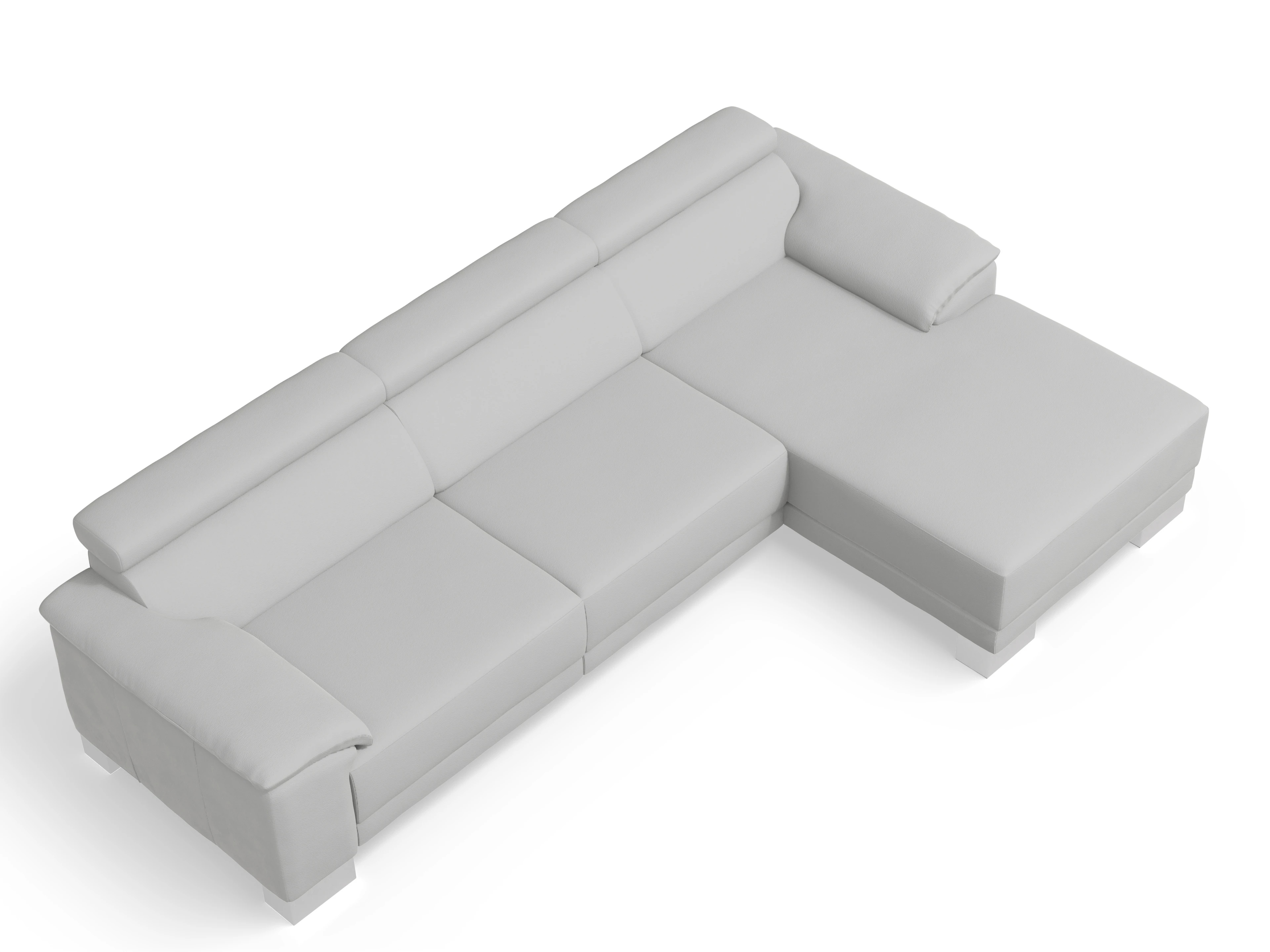 Antonio Ecksofa LO Large R Ansicht des Produktes Antonio Ecksofa rechts Abschluss offen in Stoff Grau