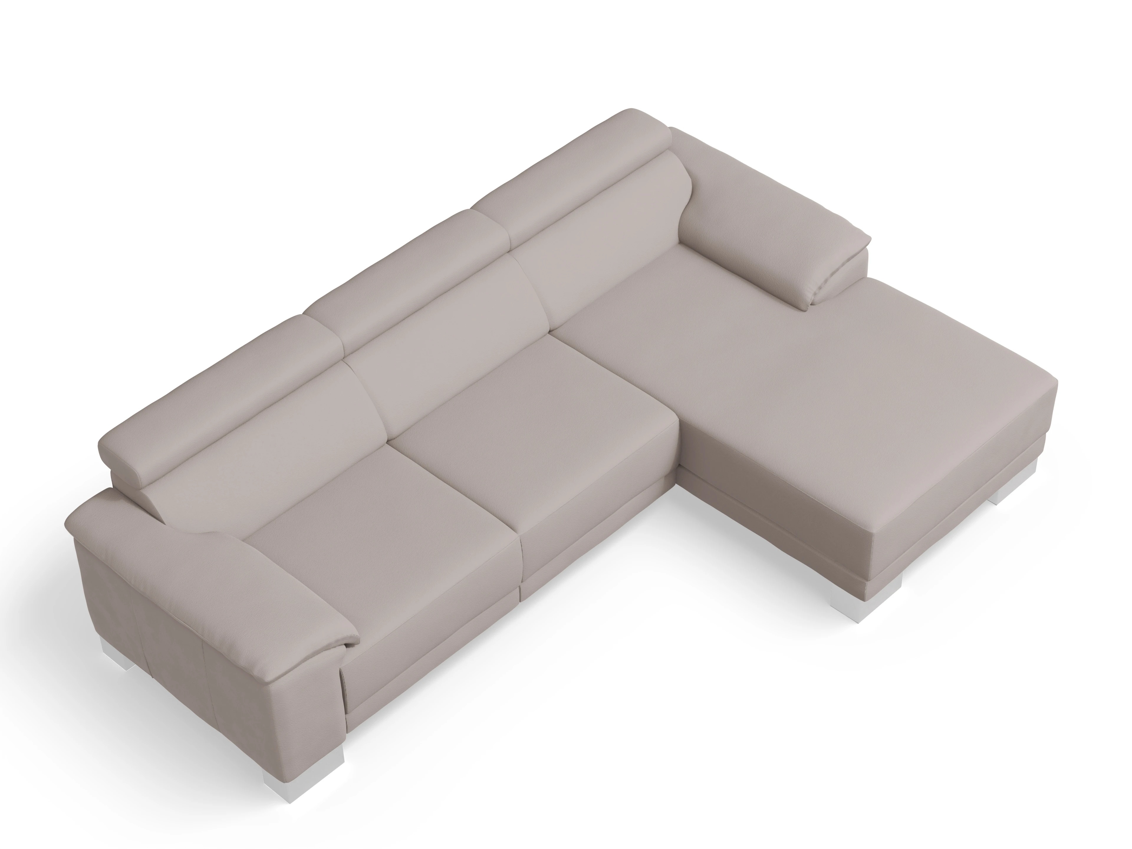 Antonio Ecksofa LO Medium R Ansicht des Produktes Antonio in Stoff Braun