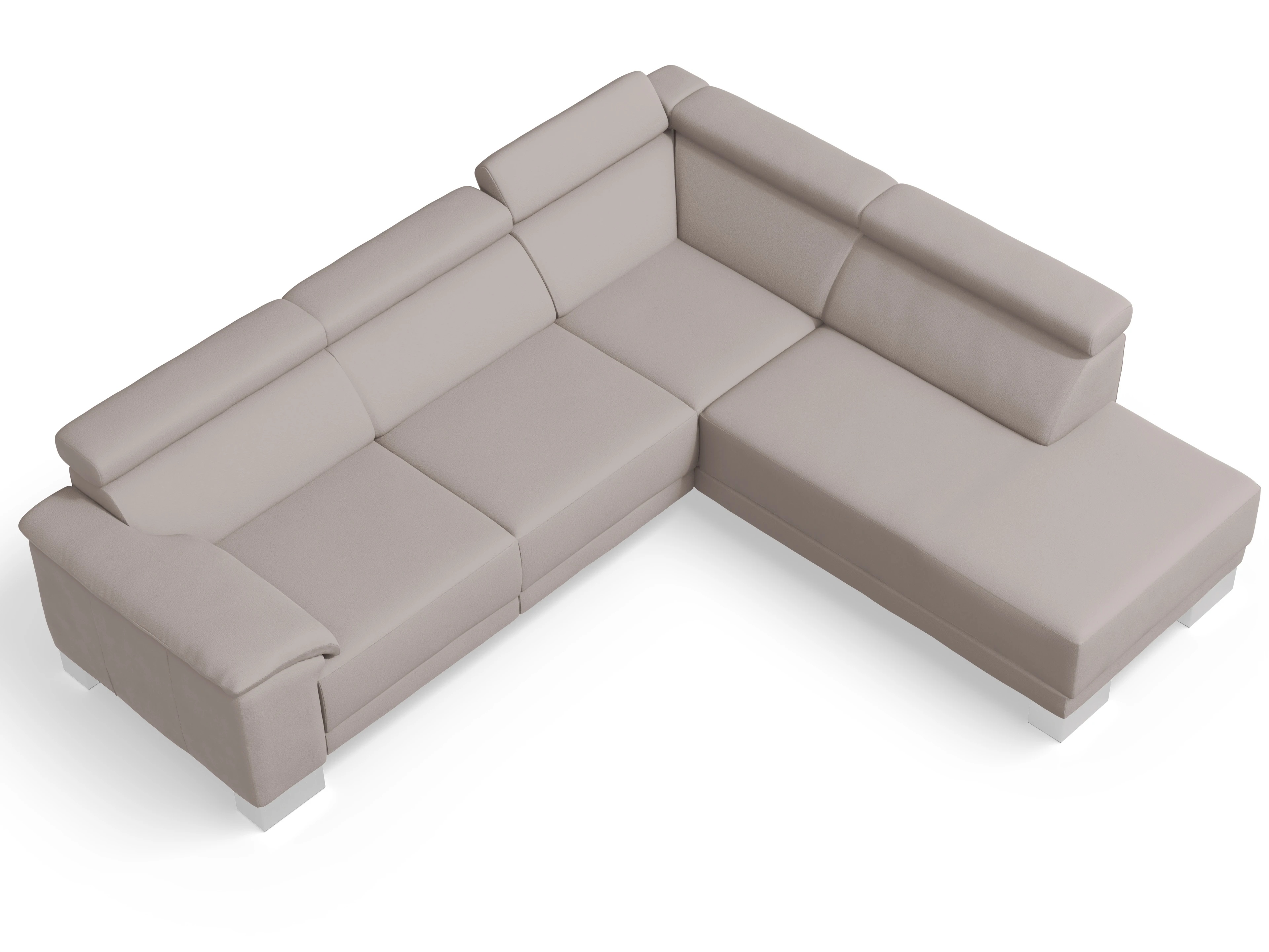Ansicht des Produktes Antonio Ecksofa rechts Abschluss offen in Stoff Braun