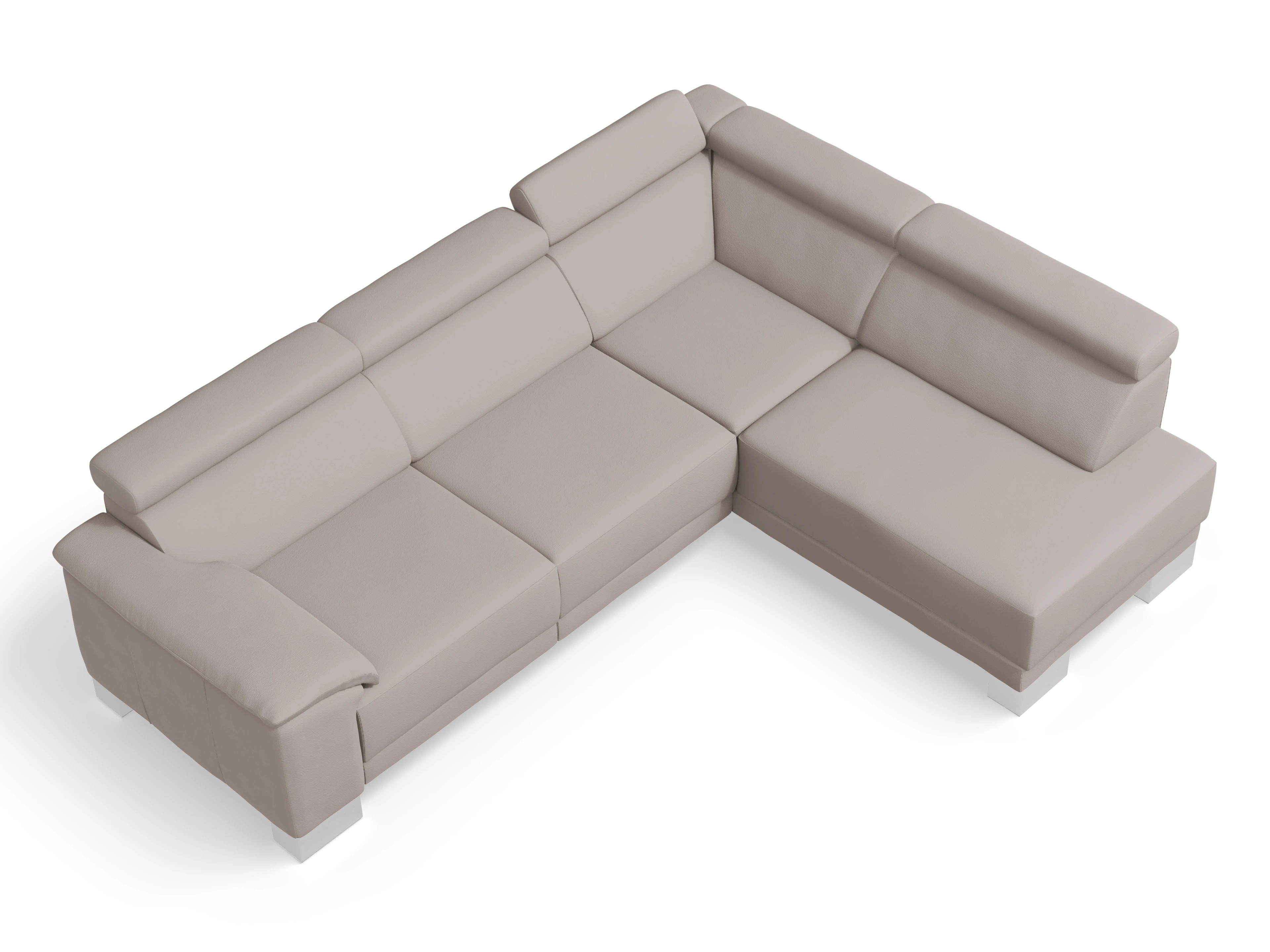 Ansicht des Produktes Antonio Ecksofa rechts Abschluss offen in Stoff Braun