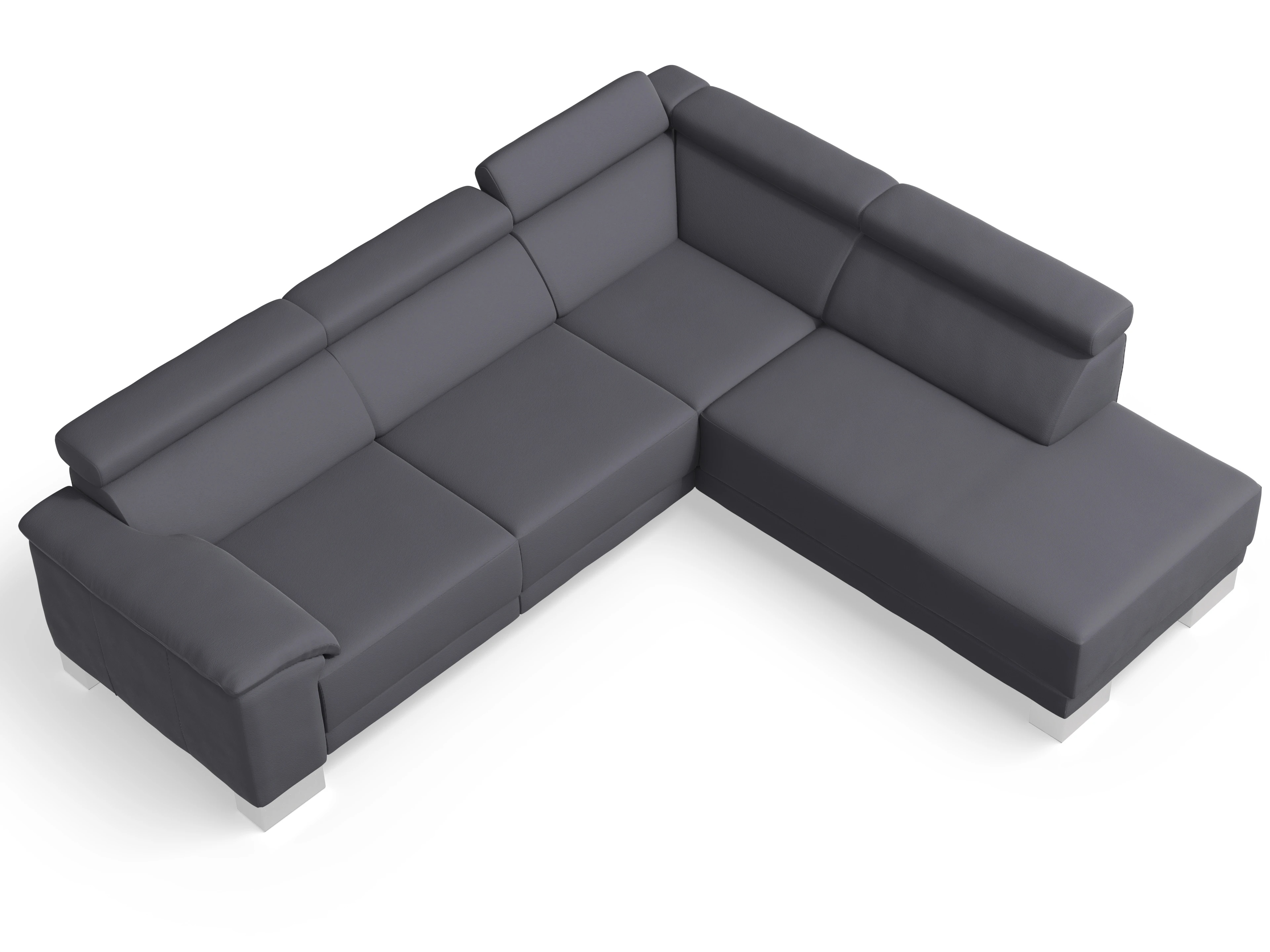 Ansicht des Produktes Antonio Ecksofa rechts Abschluss offen in Stoff Grau