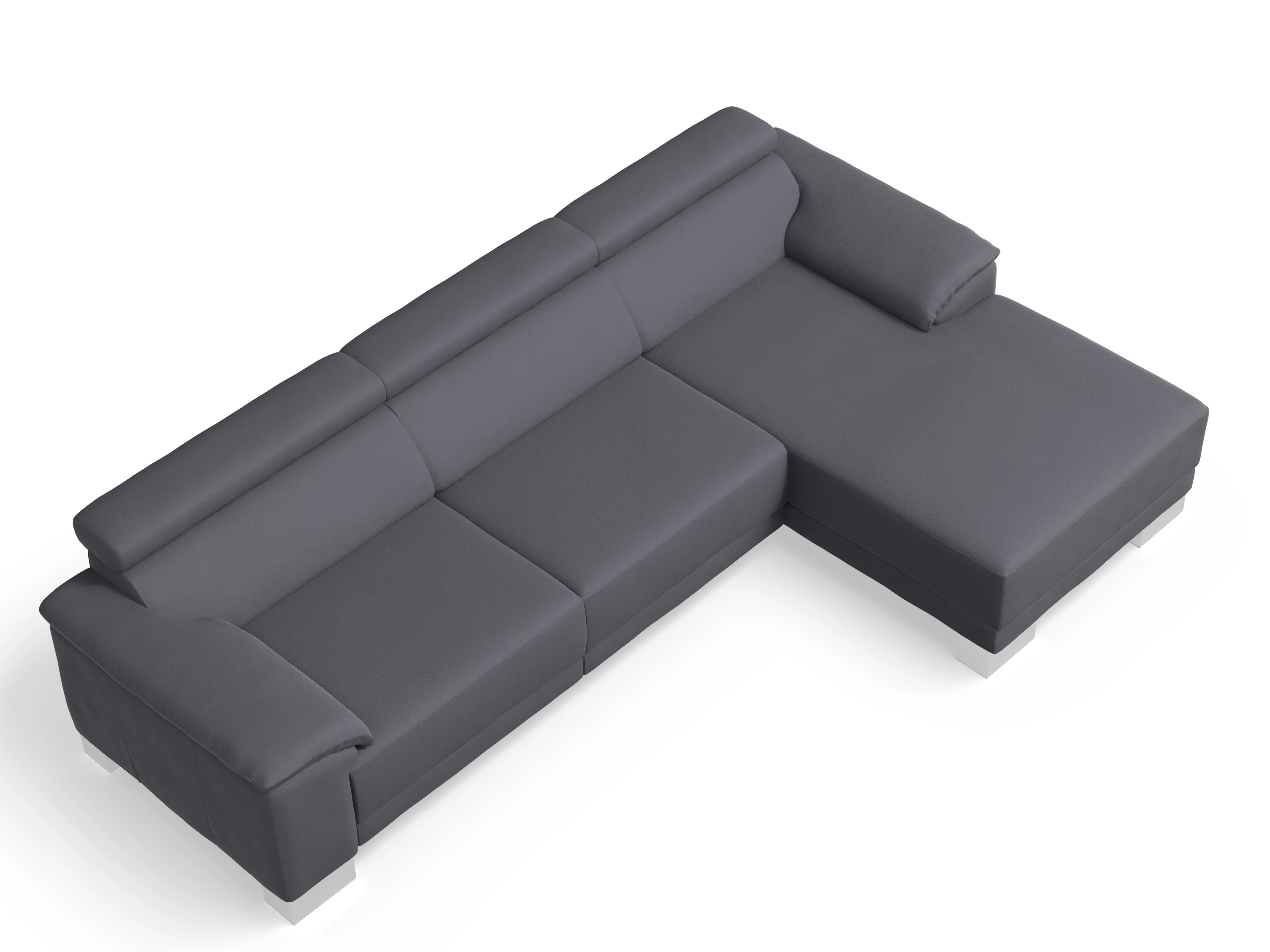 Antonio Ecksofa LO Large R Ansicht des Produktes Antonio Ecksofa rechts Abschluss offen in Stoff Grau