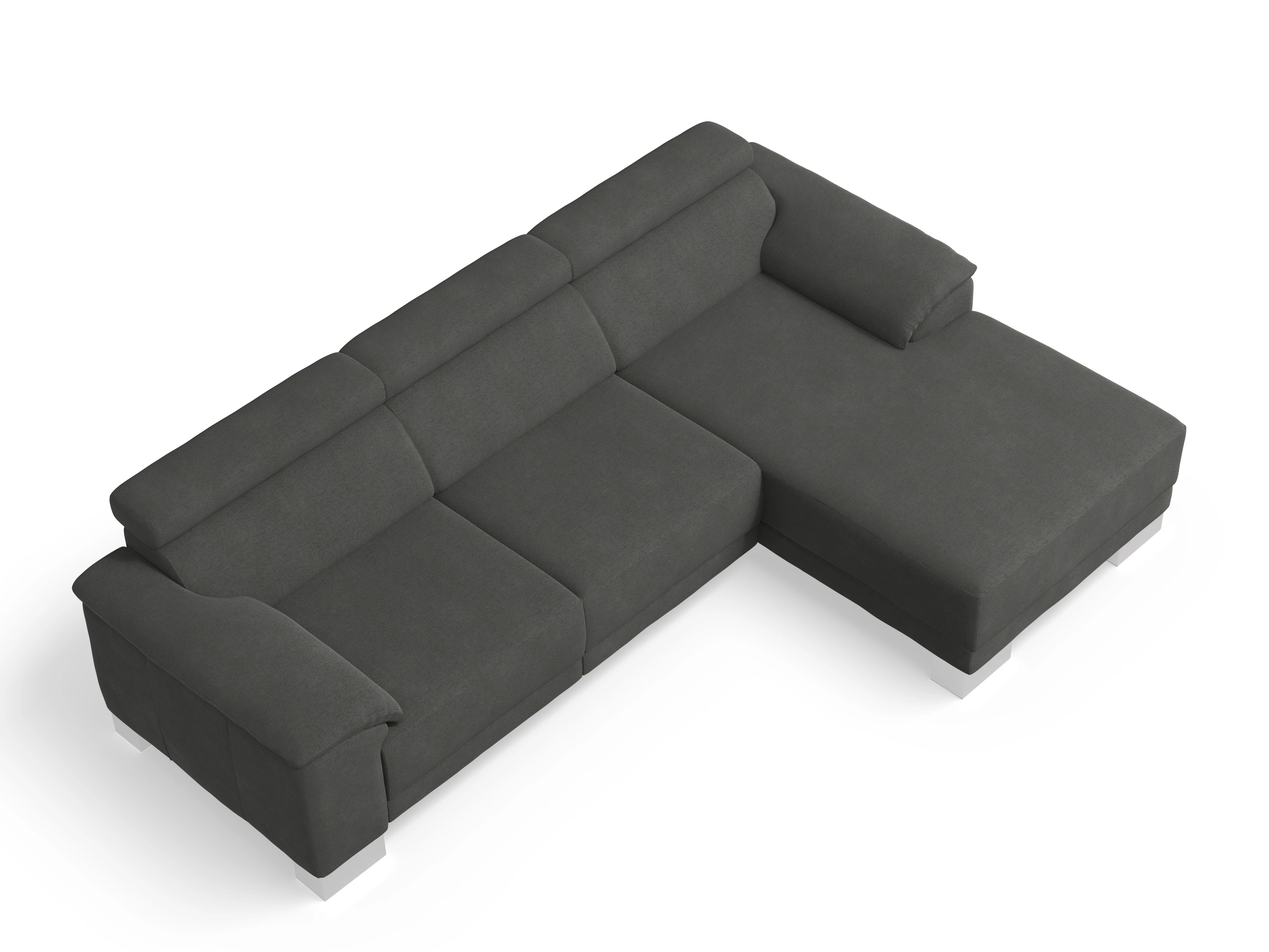 Antonio Ecksofa LO Medium R Ansicht des Produktes Antonio in Stoff Grau