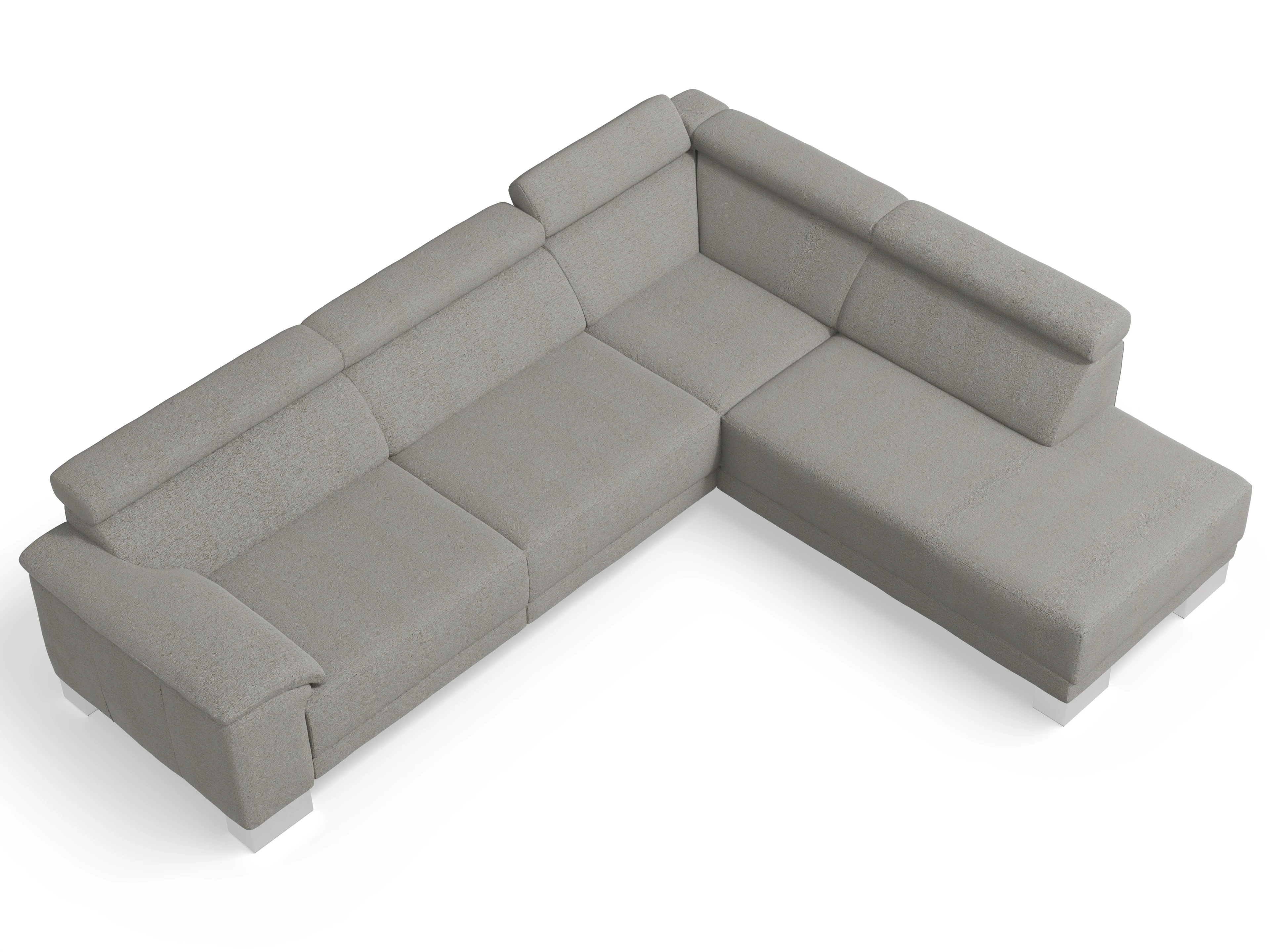 Ansicht des Produktes Antonio Ecksofa rechts Abschluss offen in Stoff Grau