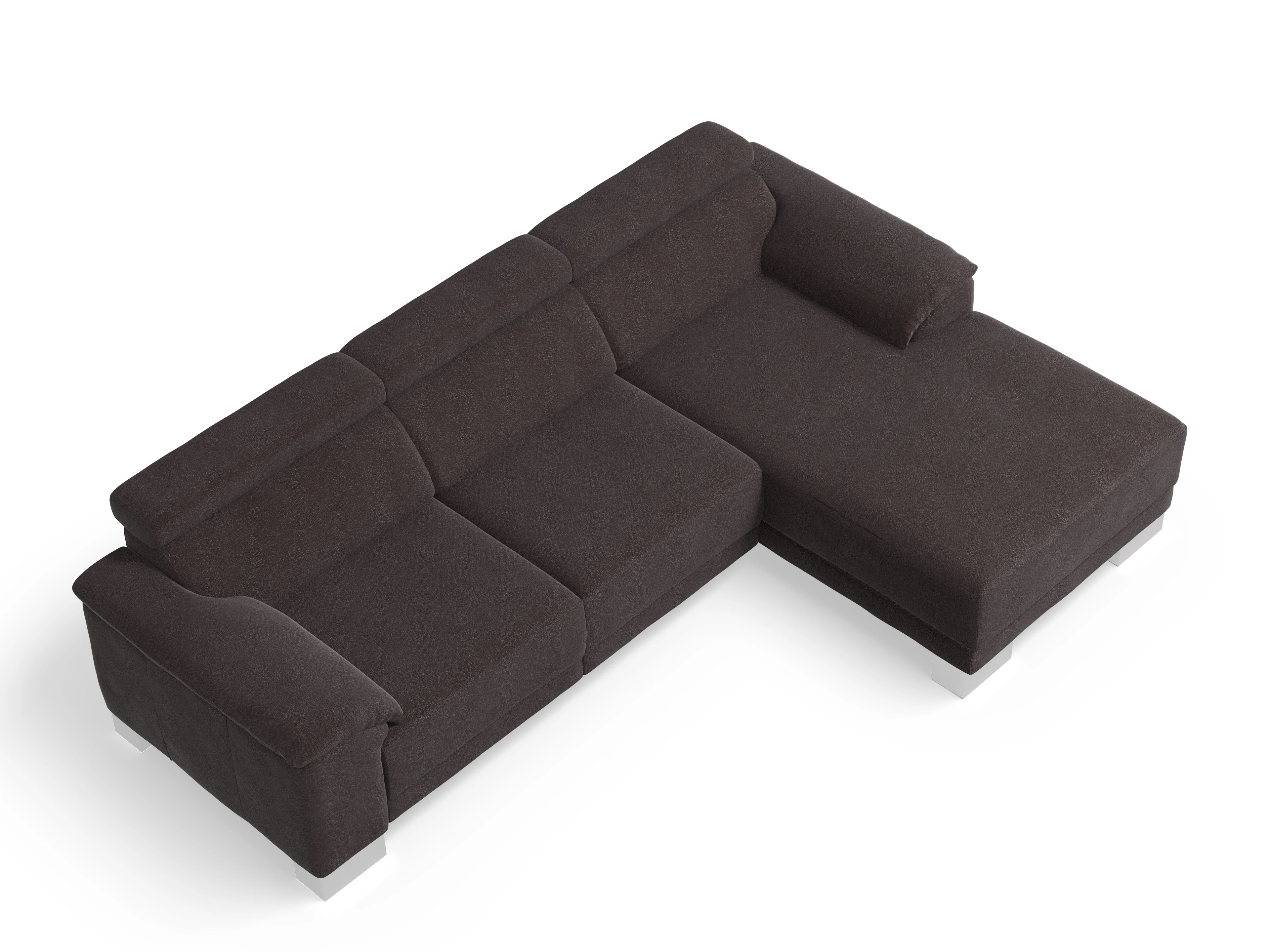 Antonio Ecksofa LO Medium R Ansicht des Produktes Antonio in Stoff Braun