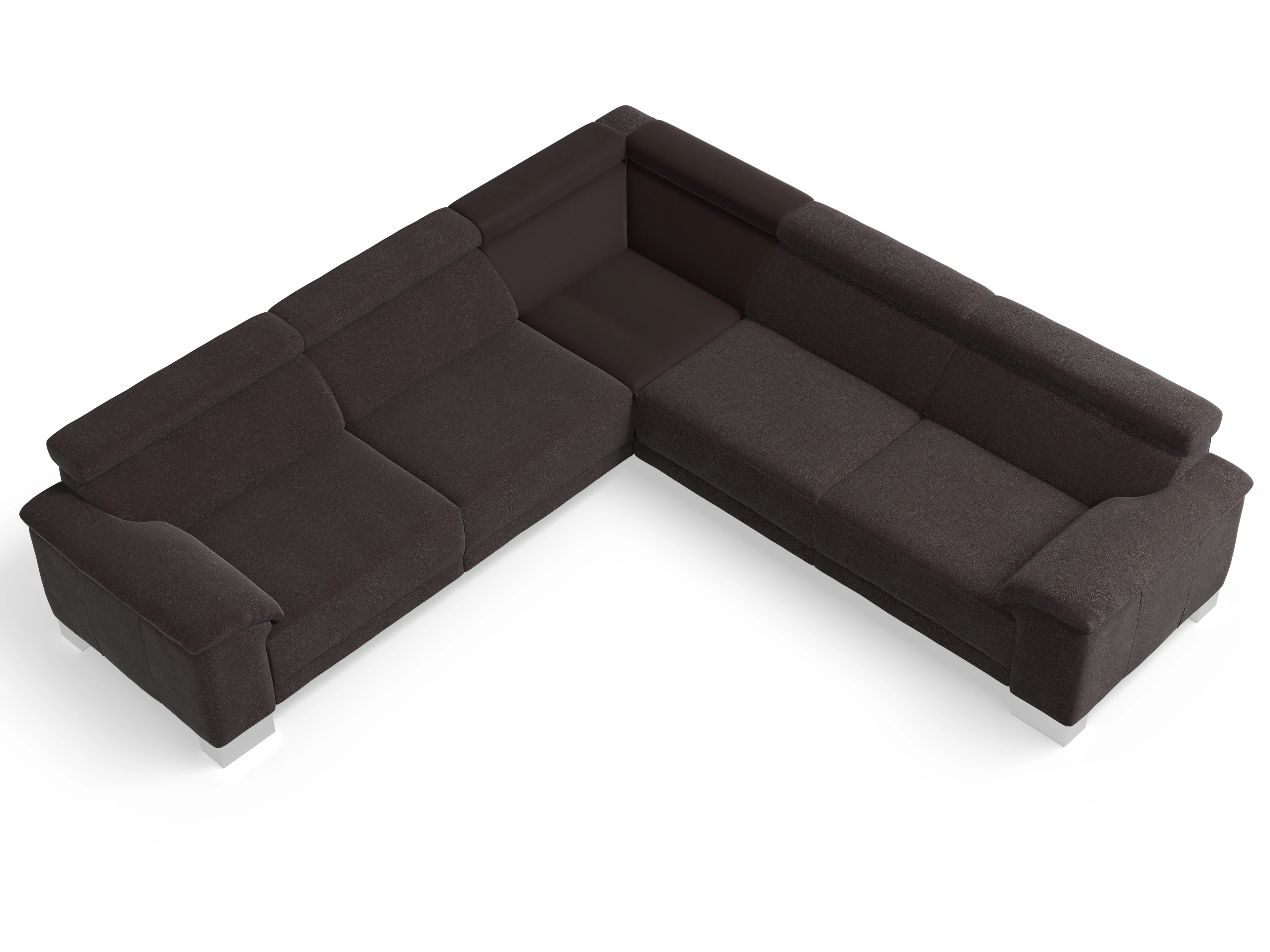 Antonio Ecksofa SPE Large Ansicht des Produktes Antonio Ecksofa gleichschenklig in Stoff Braun