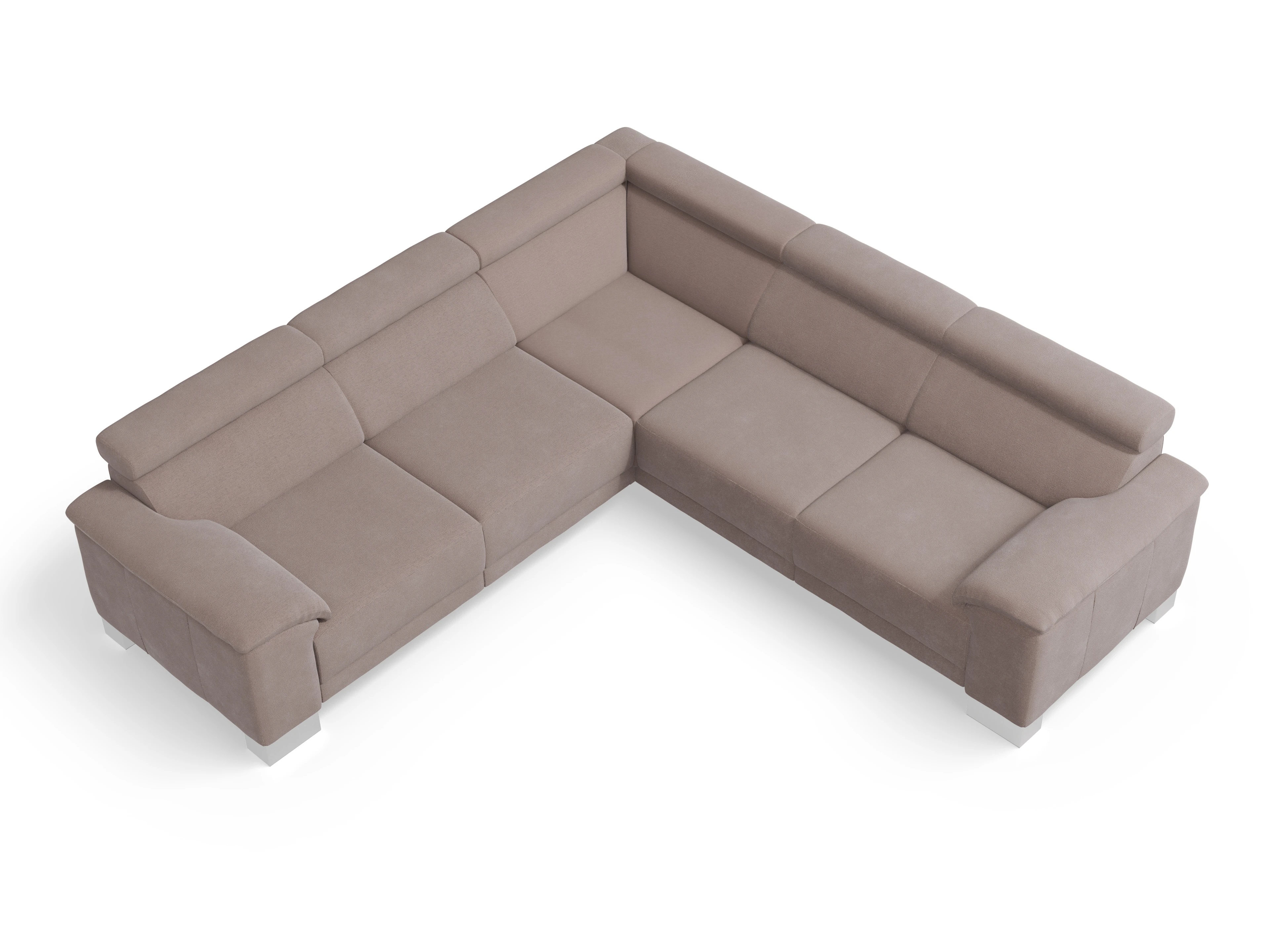 Ansicht des Produktes Antonio Ecksofa gleichschenklig in Stoff Braun