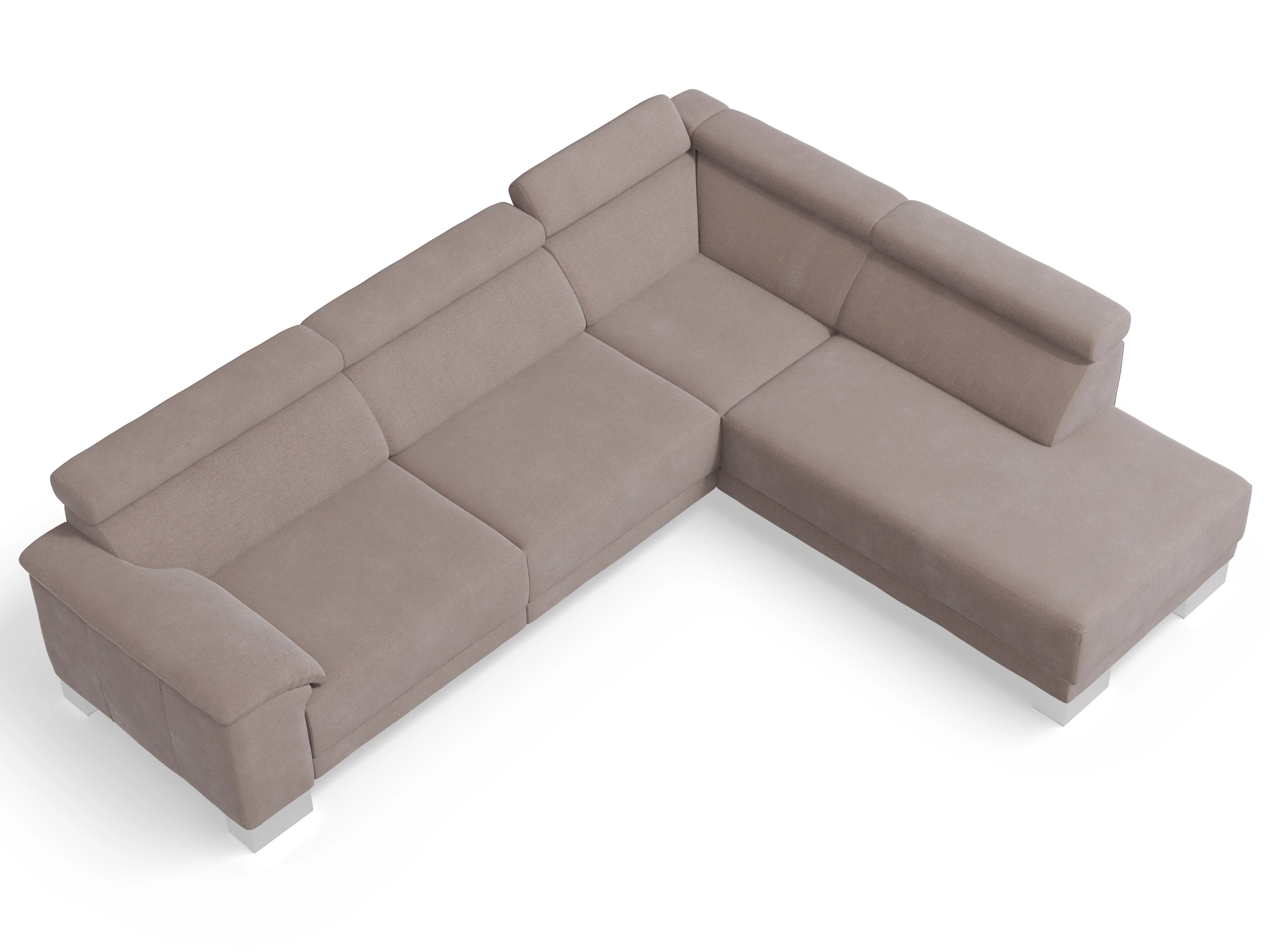 Ansicht des Produktes Antonio Ecksofa rechts Abschluss offen in Stoff Braun