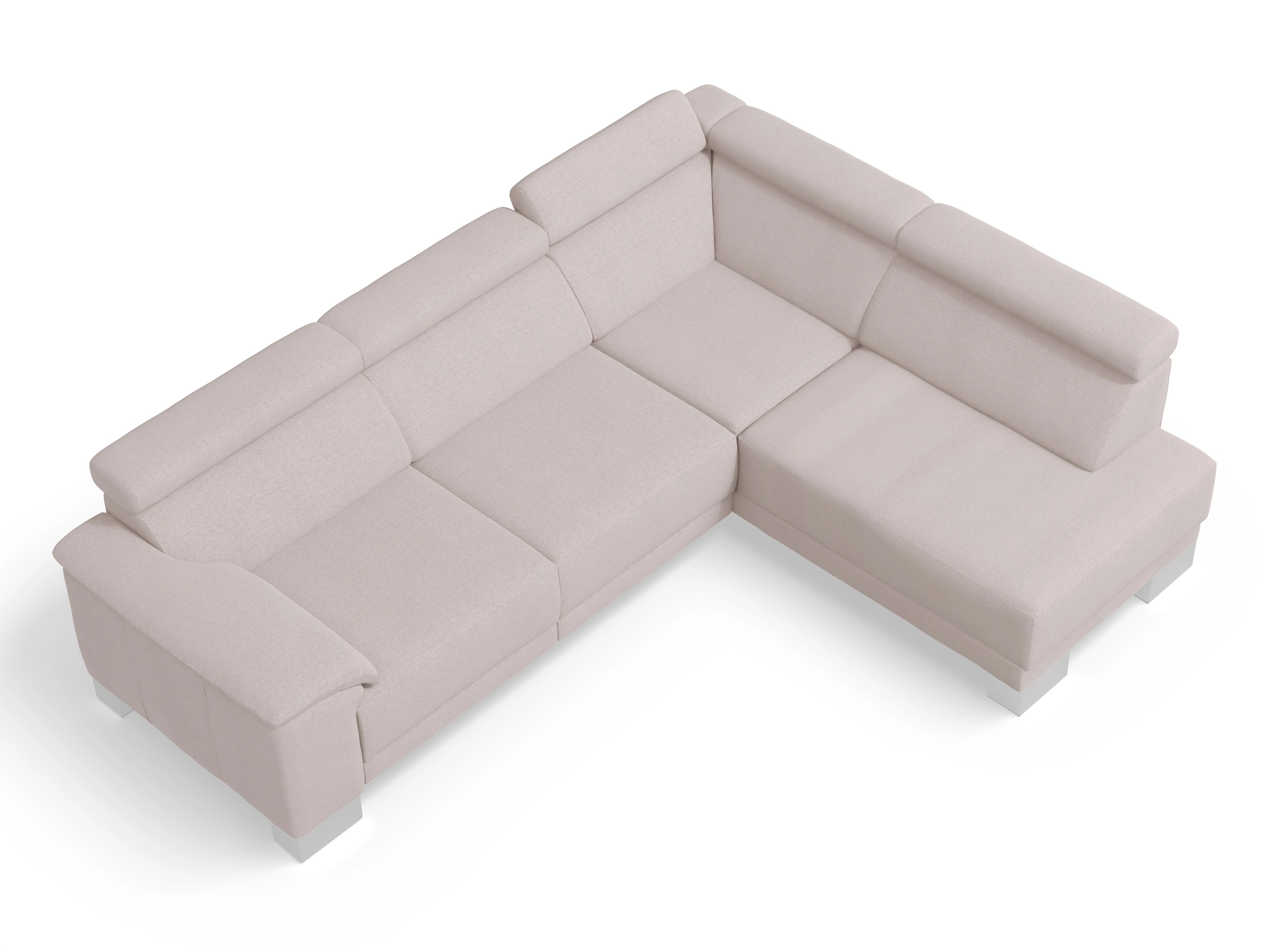 Ansicht des Produktes Antonio Ecksofa rechts Abschluss offen in Stoff Weiss