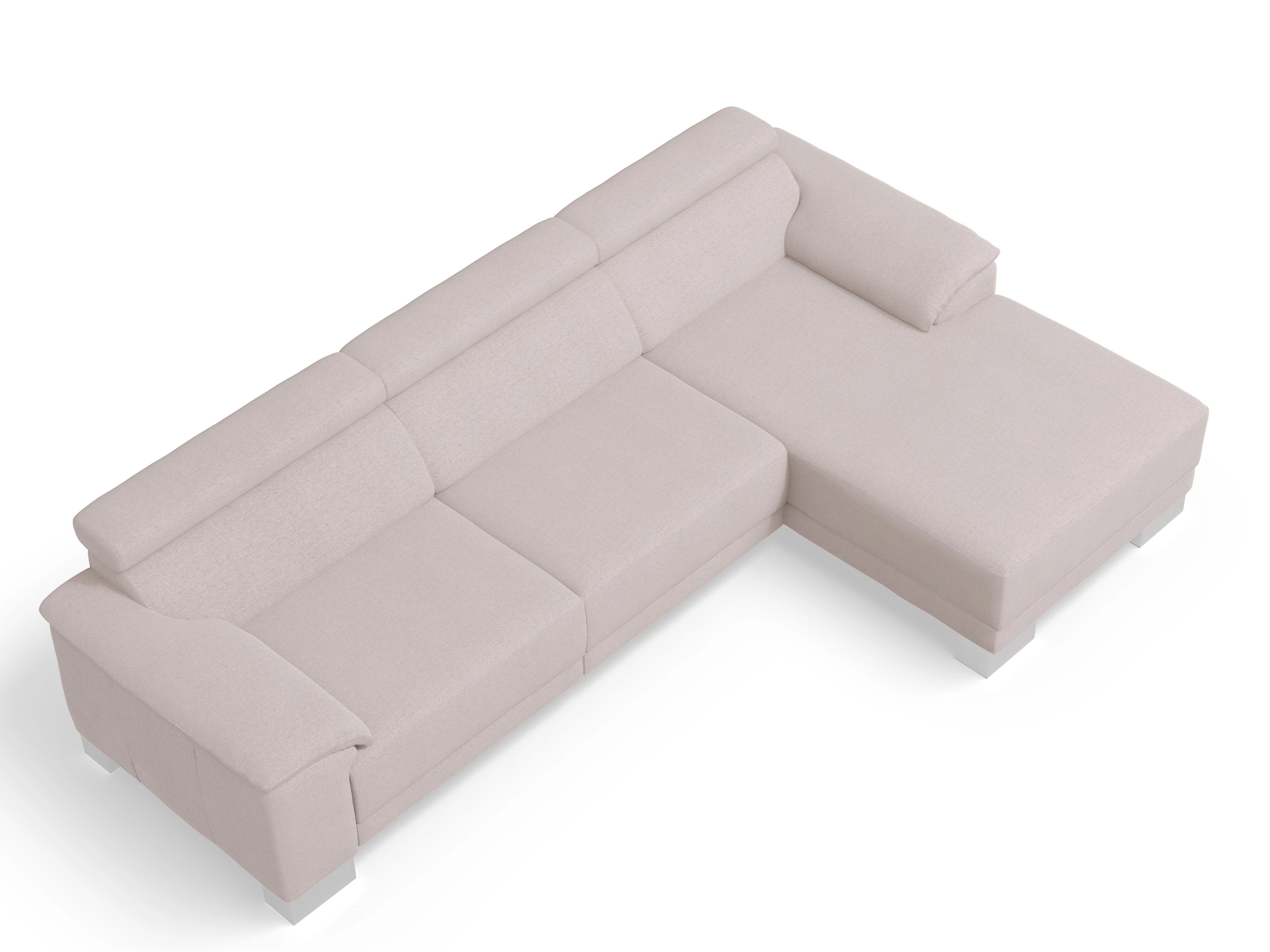 Ansicht des Produktes Antonio Ecksofa rechts Abschluss offen in Stoff Weiss