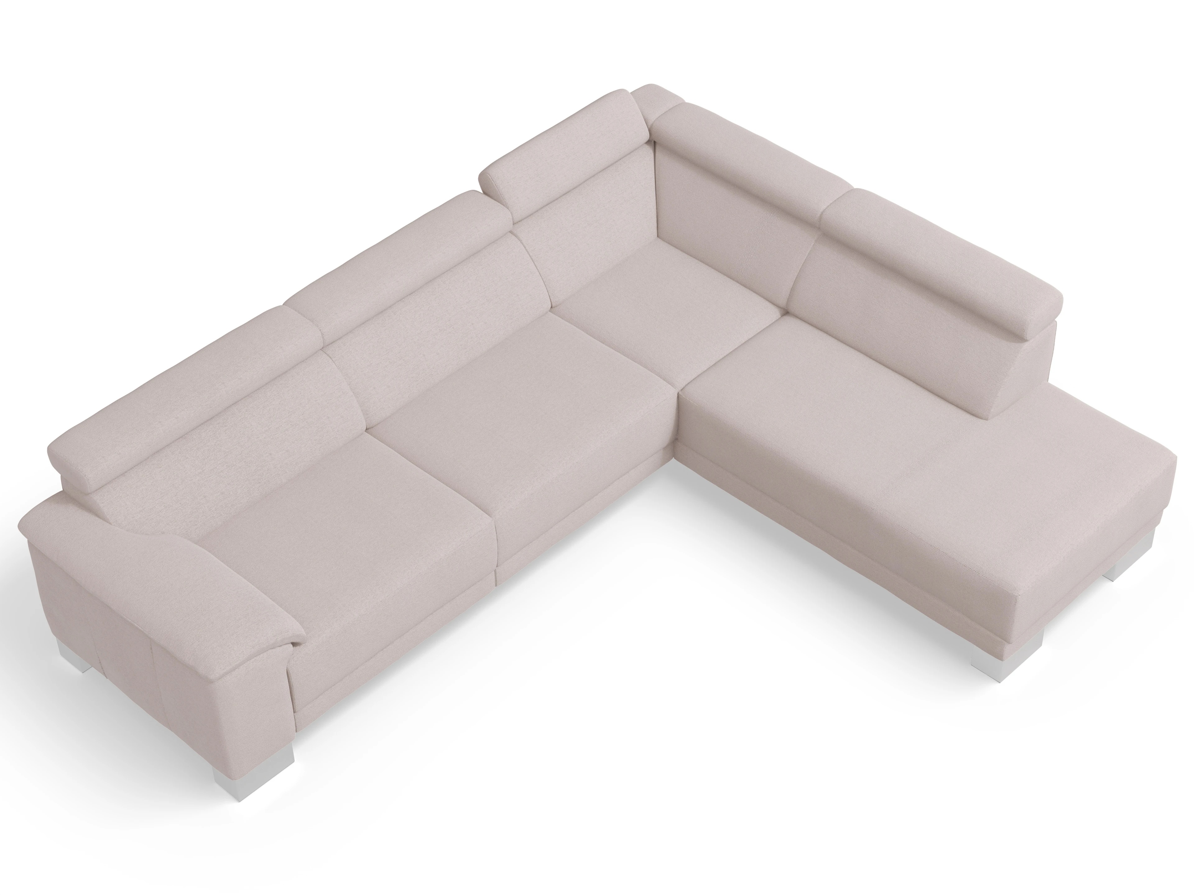 Antonio Ecksofa UM Large Plus R Ansicht des Produktes Antonio Ecksofa rechts Abschluss offen in Stoff Weiss