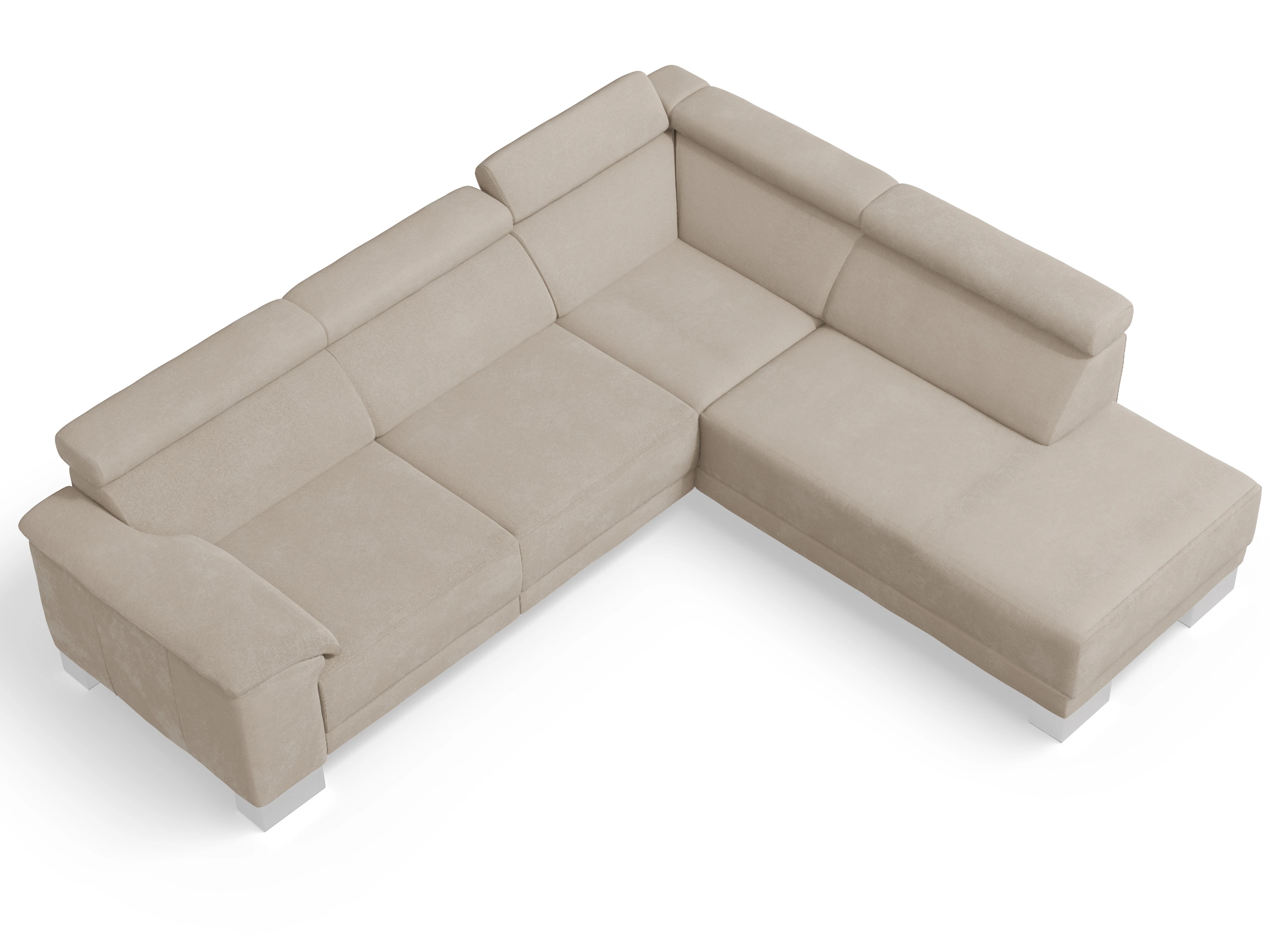 Ansicht des Produktes Antonio Ecksofa rechts Abschluss offen in Stoff Beige