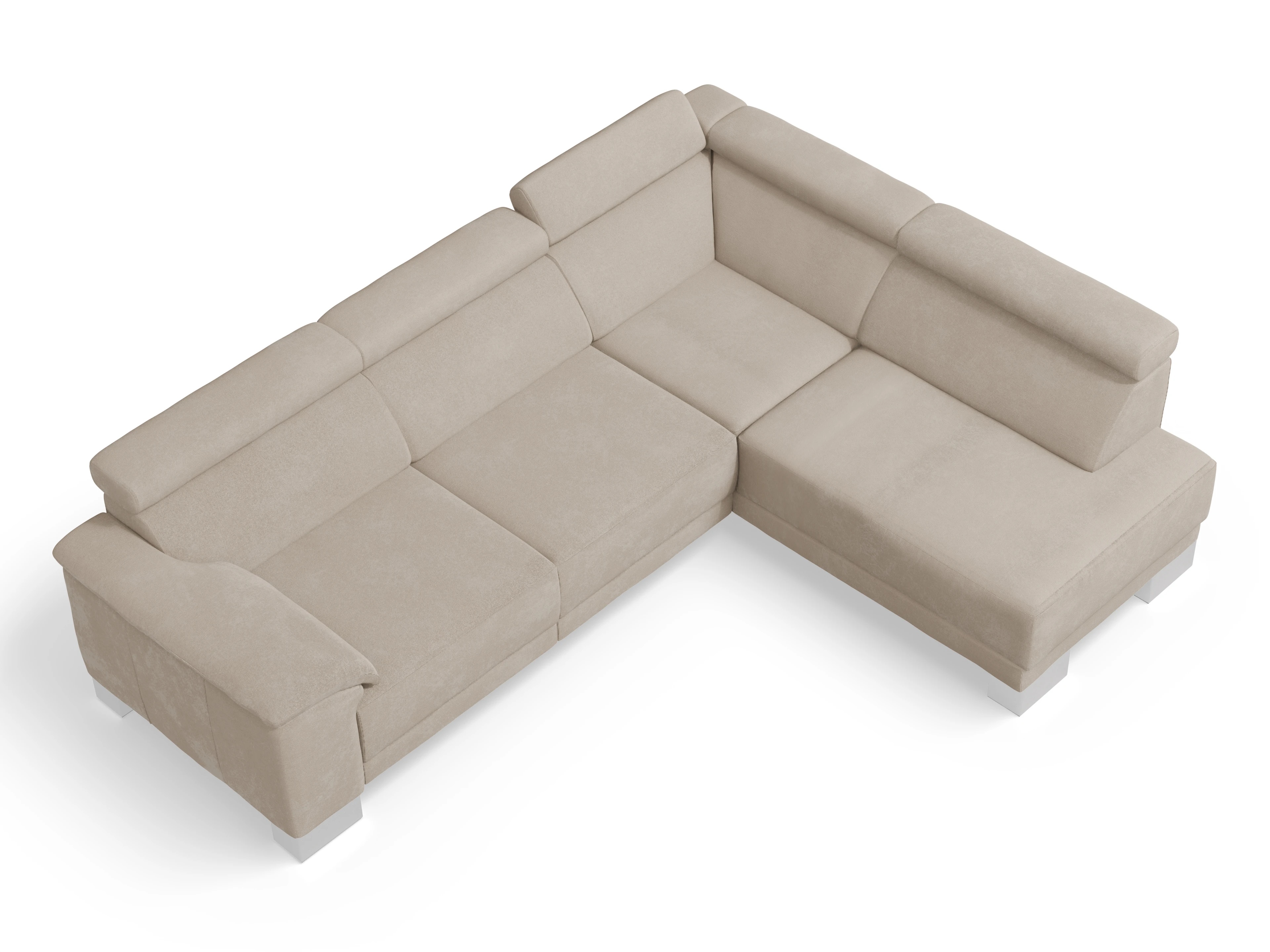 Ansicht des Produktes Antonio Ecksofa rechts Abschluss offen in Stoff Beige