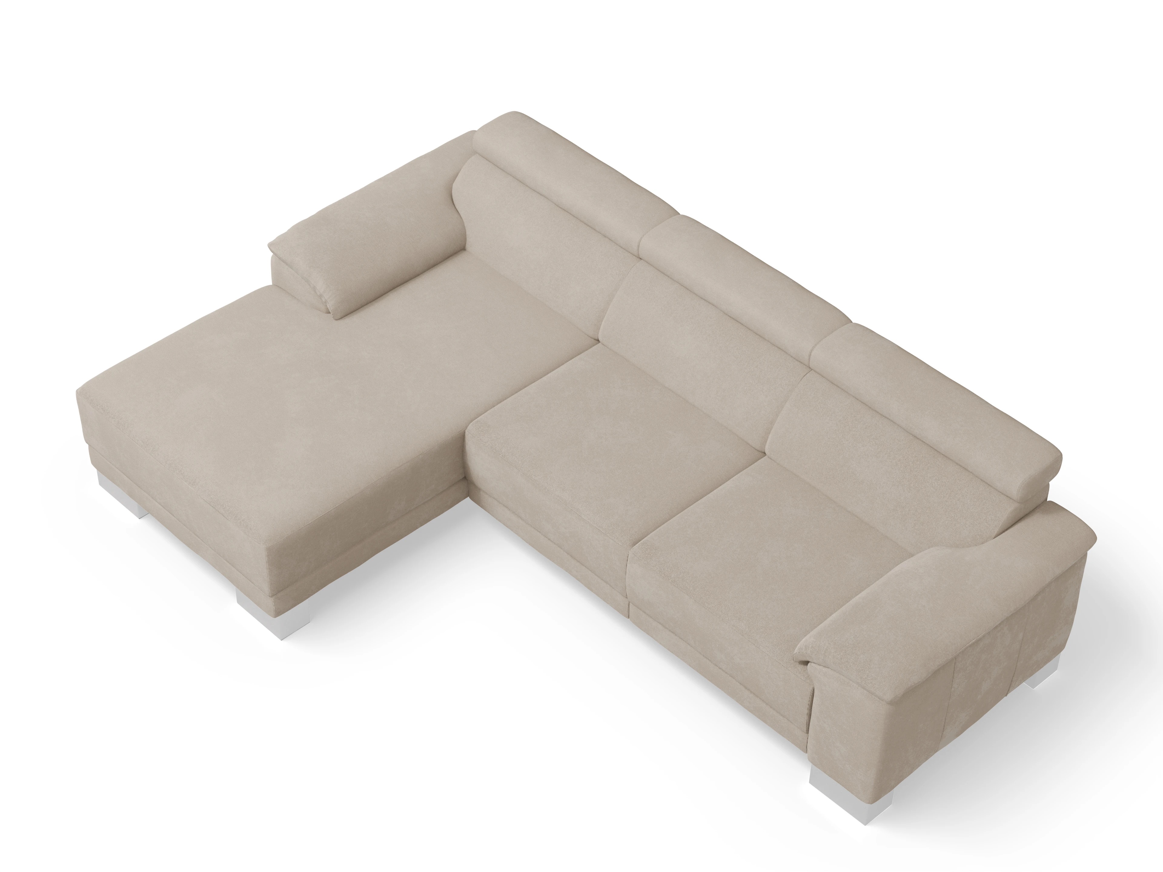 Ansicht des Produktes Antonio Ecksofa links Abschluss offen in Stoff Beige