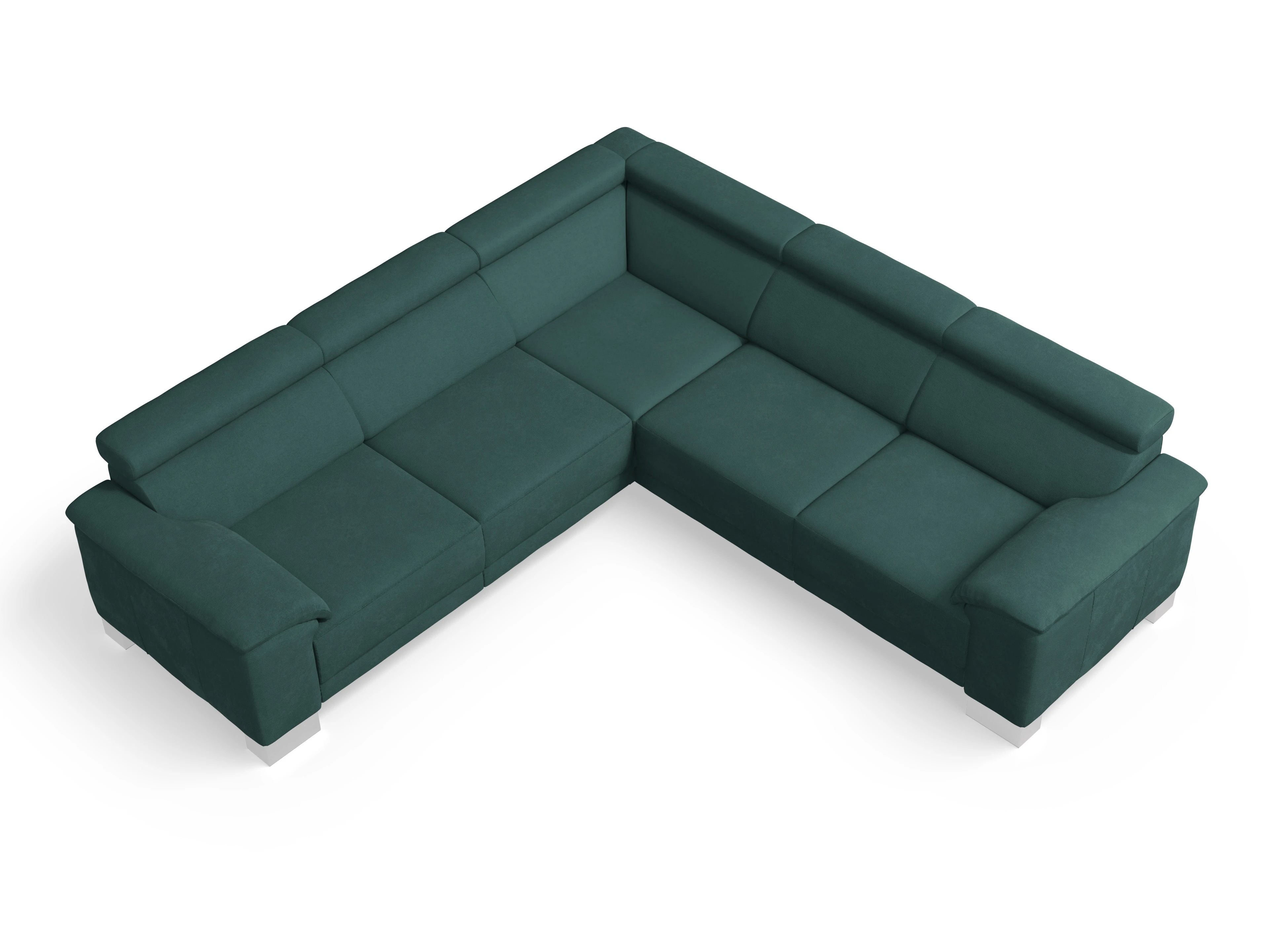 Ansicht des Produktes Antonio Ecksofa gleichschenklig in Stoff Grün