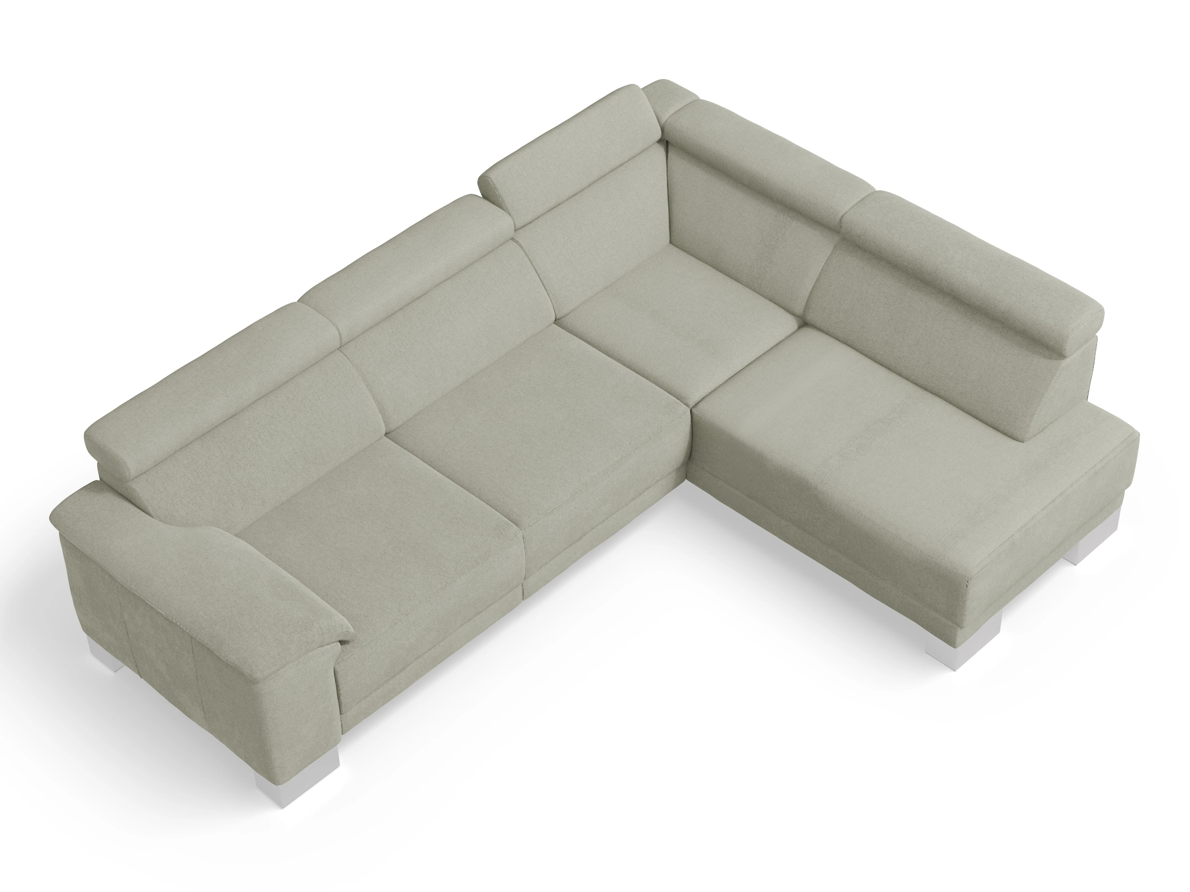Ansicht des Produktes Antonio Ecksofa rechts Abschluss offen in Stoff Grau