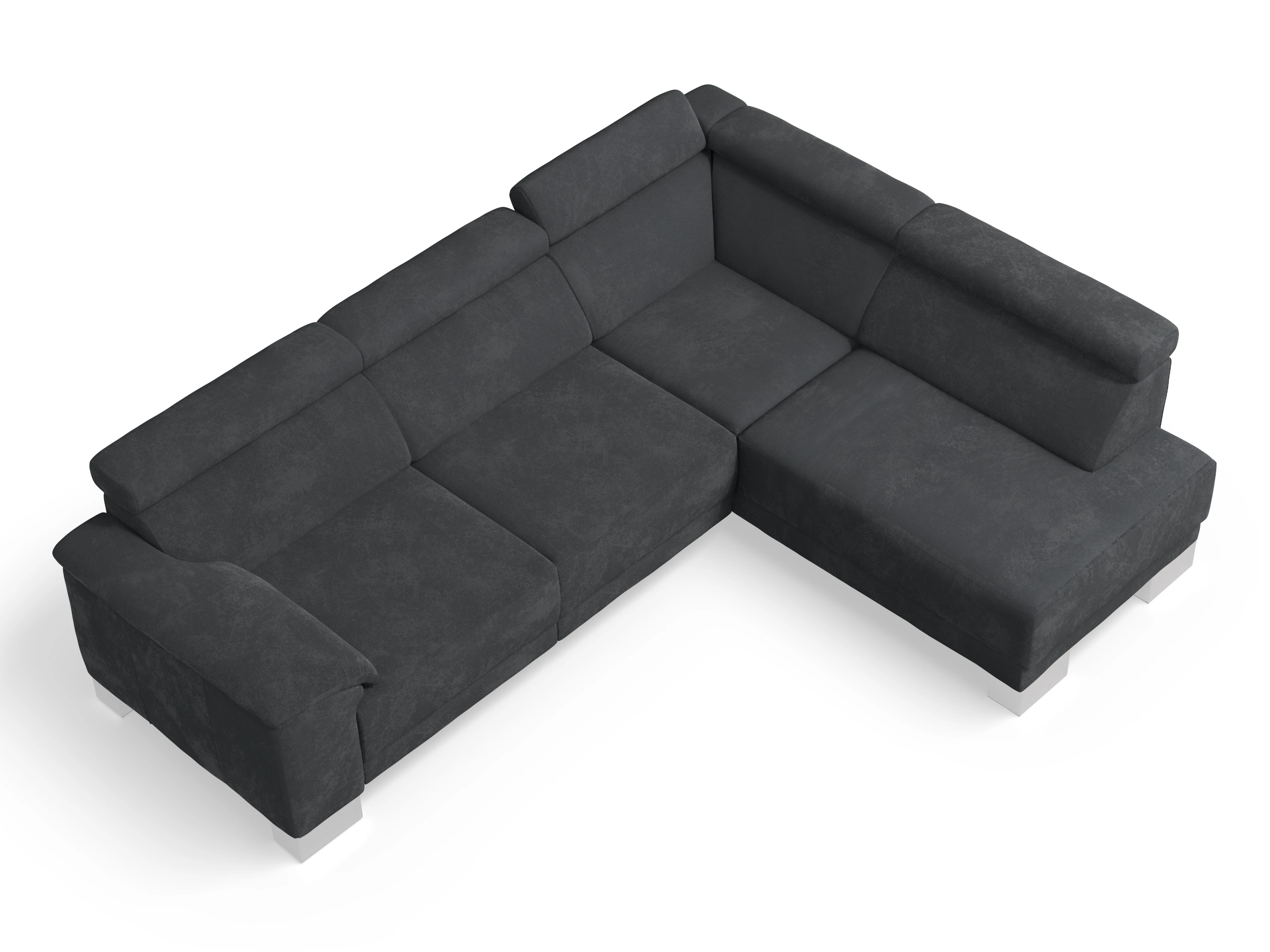 Ansicht des Produktes Antonio Ecksofa rechts Abschluss offen in Stoff Braun