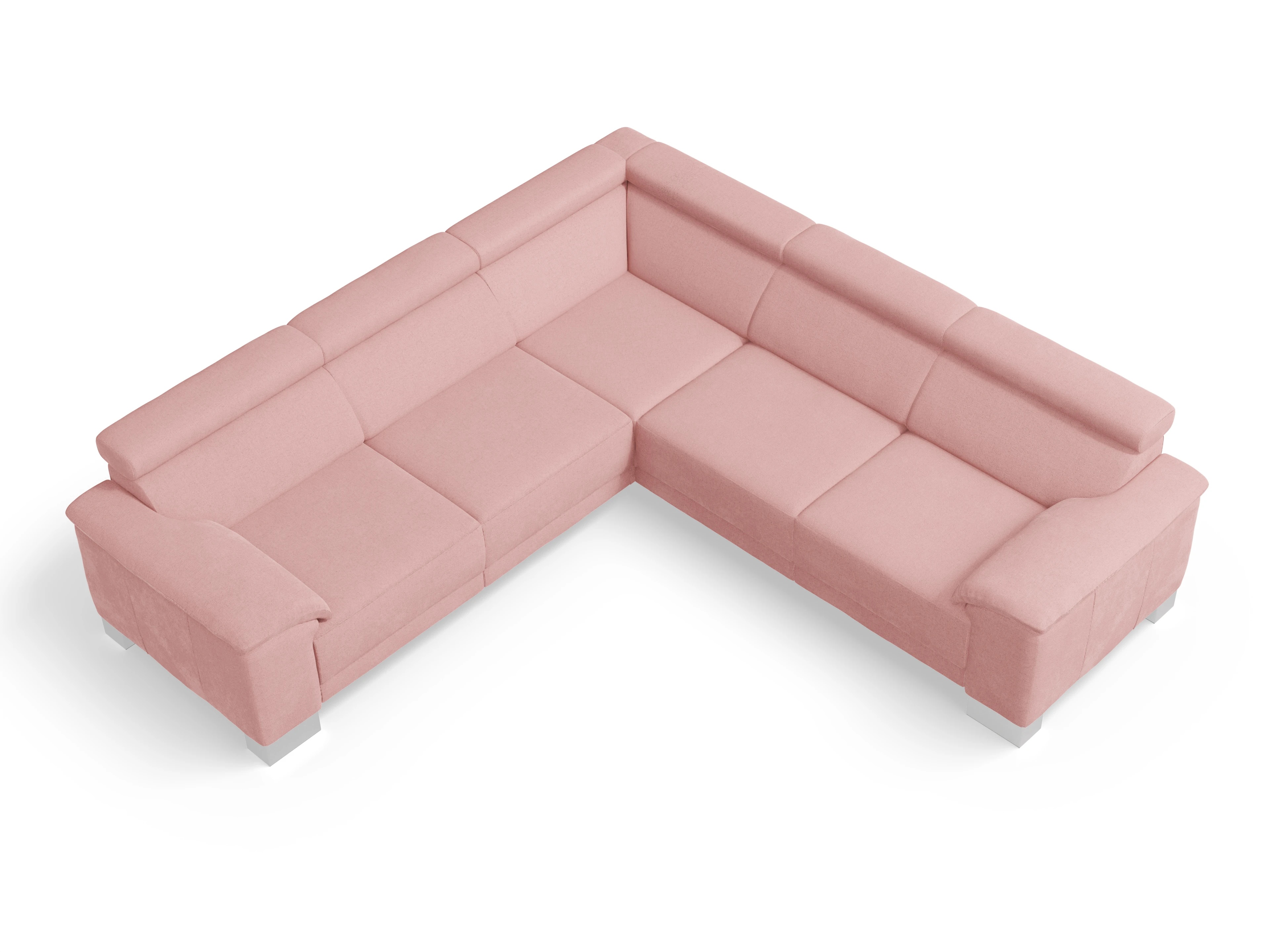 Ansicht des Produktes Antonio Ecksofa gleichschenklig in Stoff Rosa
