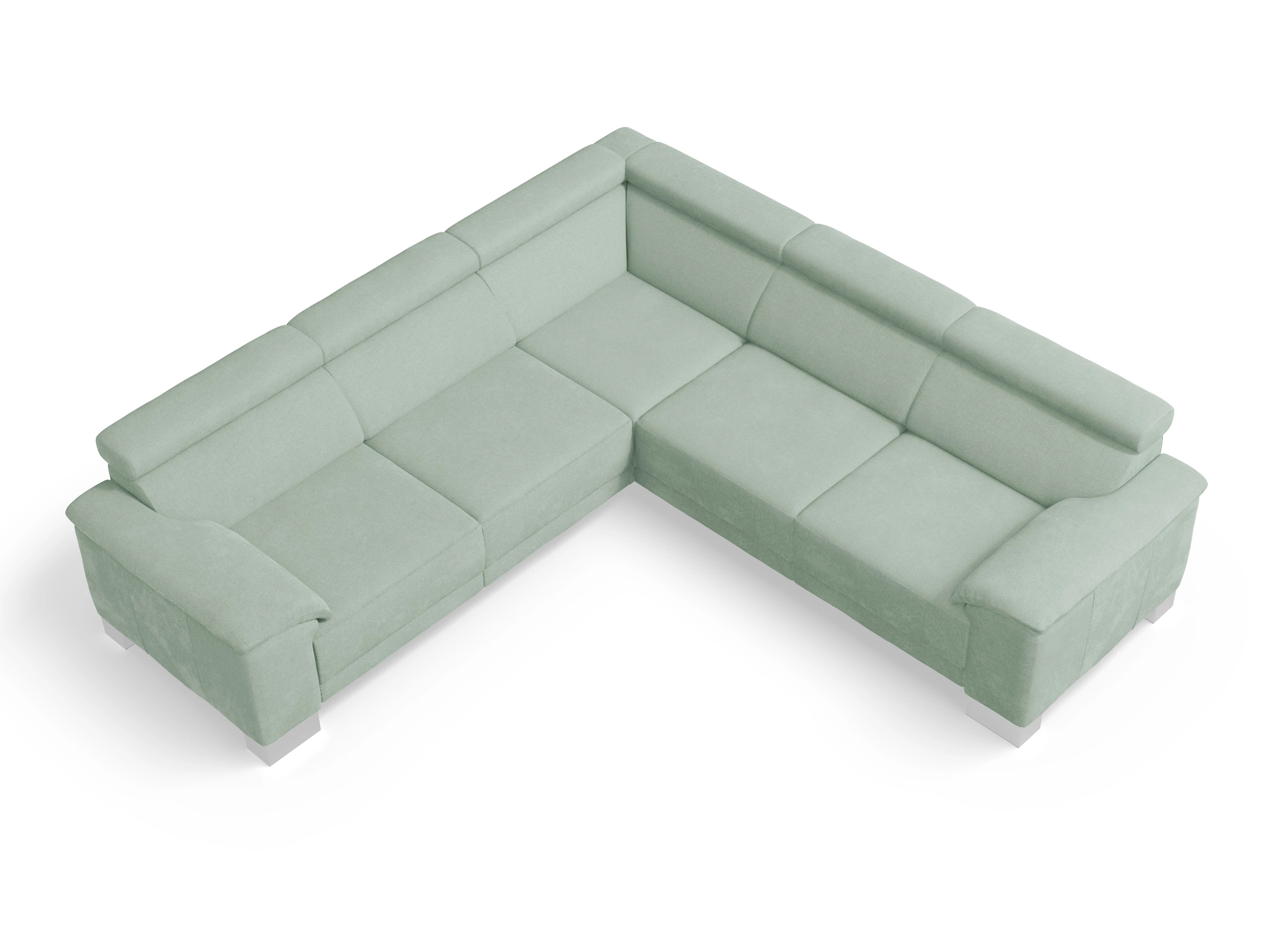Ansicht des Produktes Antonio Ecksofa gleichschenklig in Stoff Grün