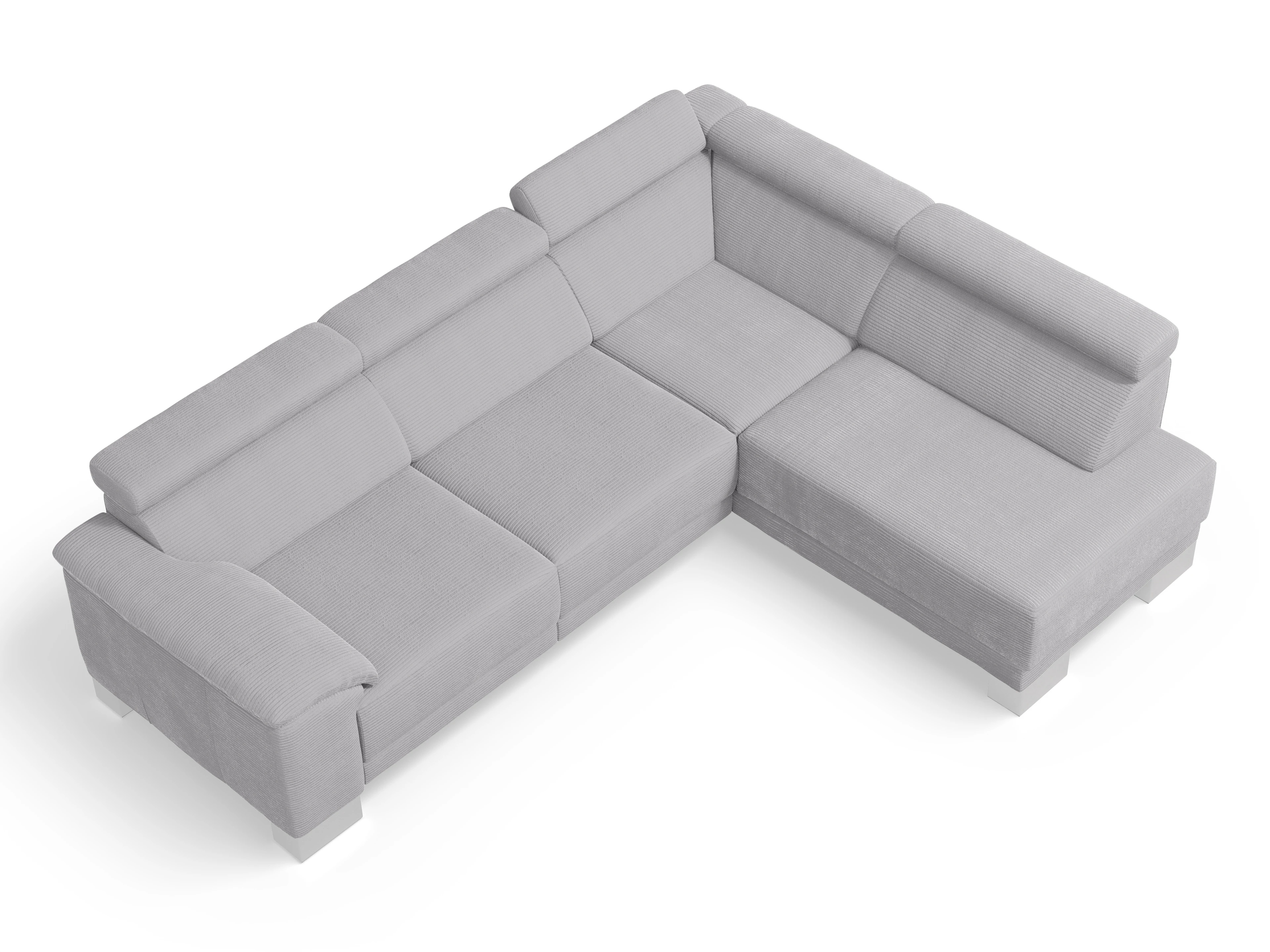 Ansicht des Produktes Antonio Ecksofa rechts Abschluss offen in Stoff Grau