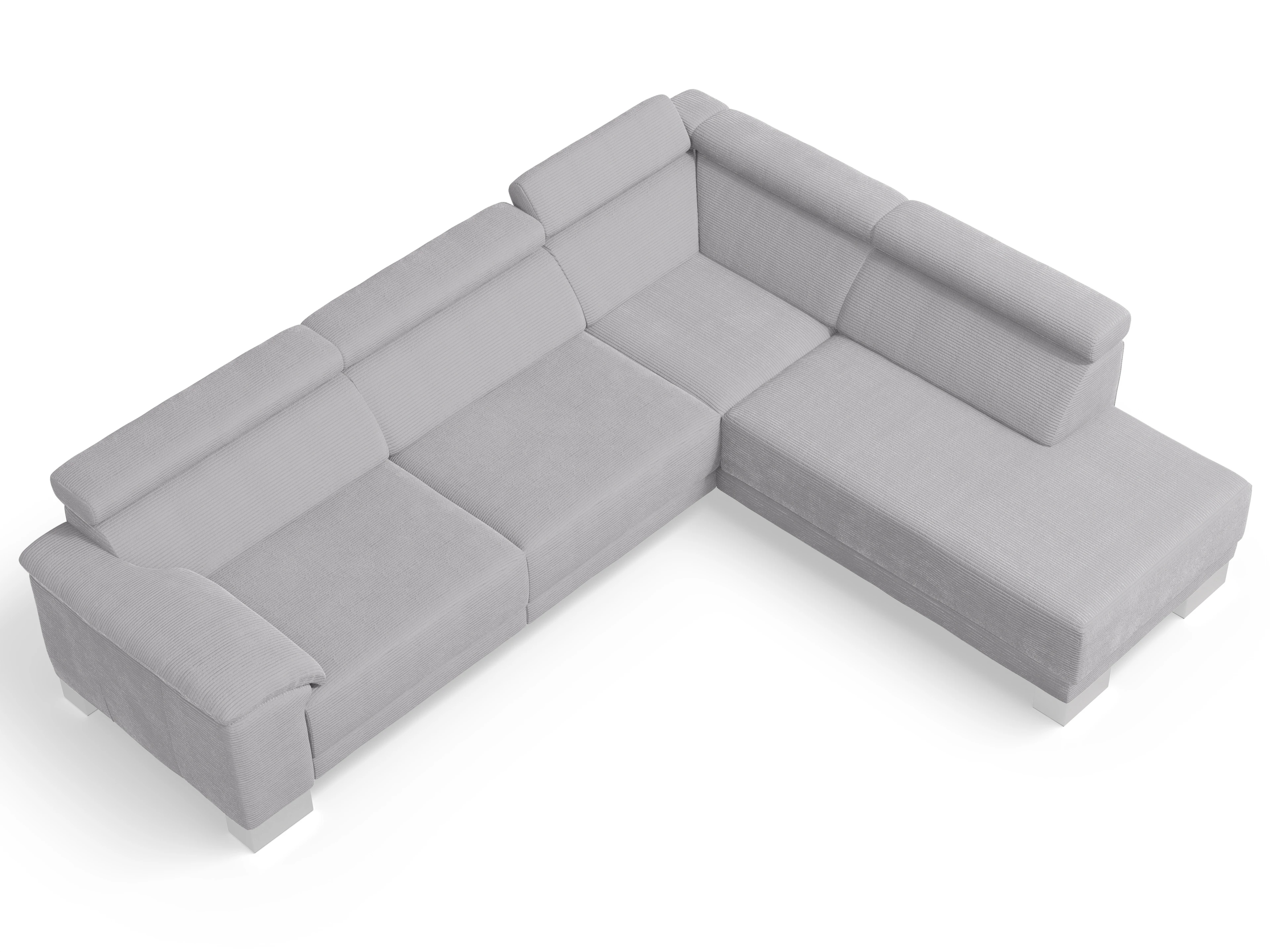 Ansicht des Produktes Antonio Ecksofa rechts Abschluss offen in Stoff Grau