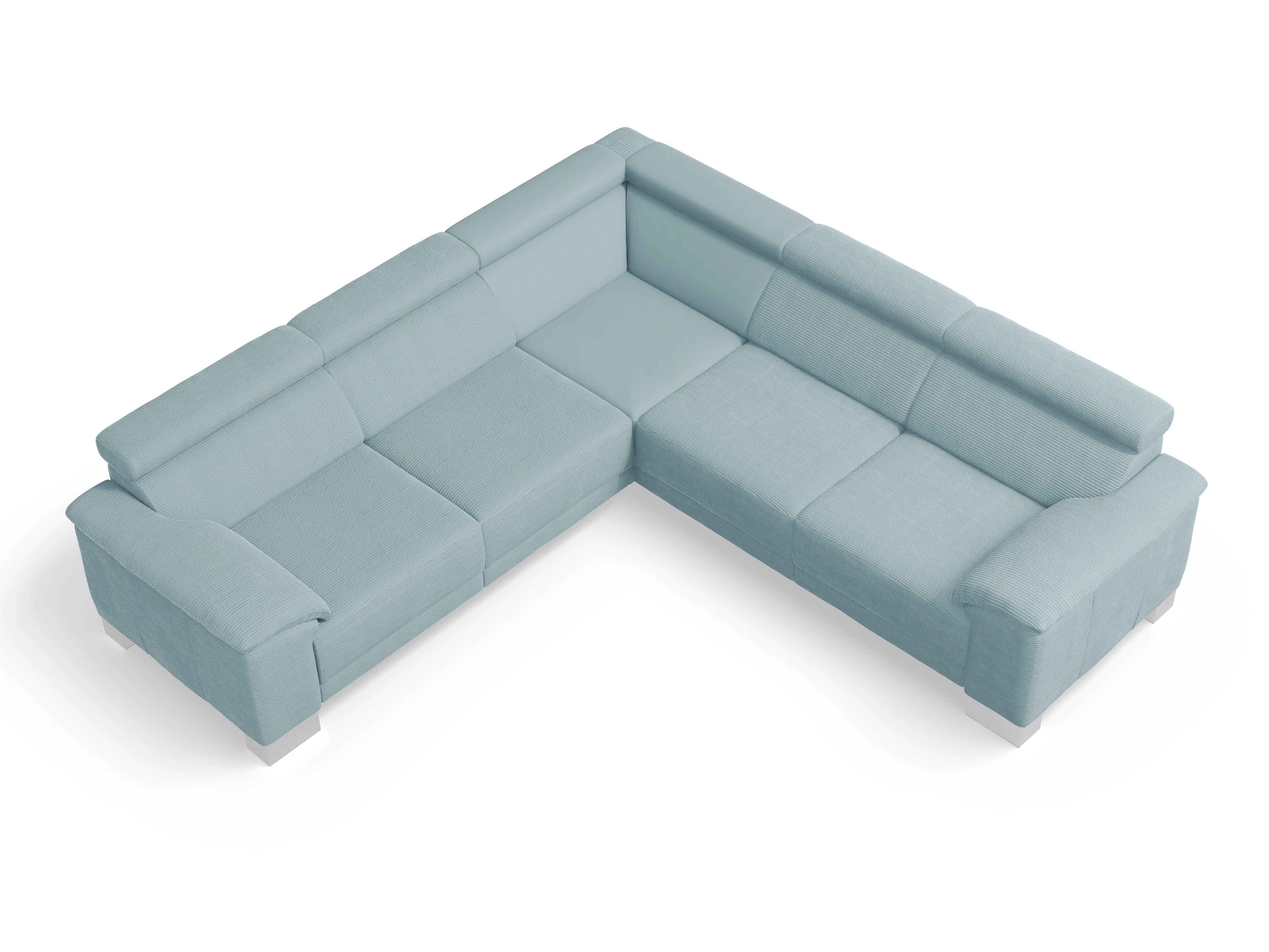 Ansicht des Produktes Antonio Ecksofa gleichschenklig in Stoff Blau
