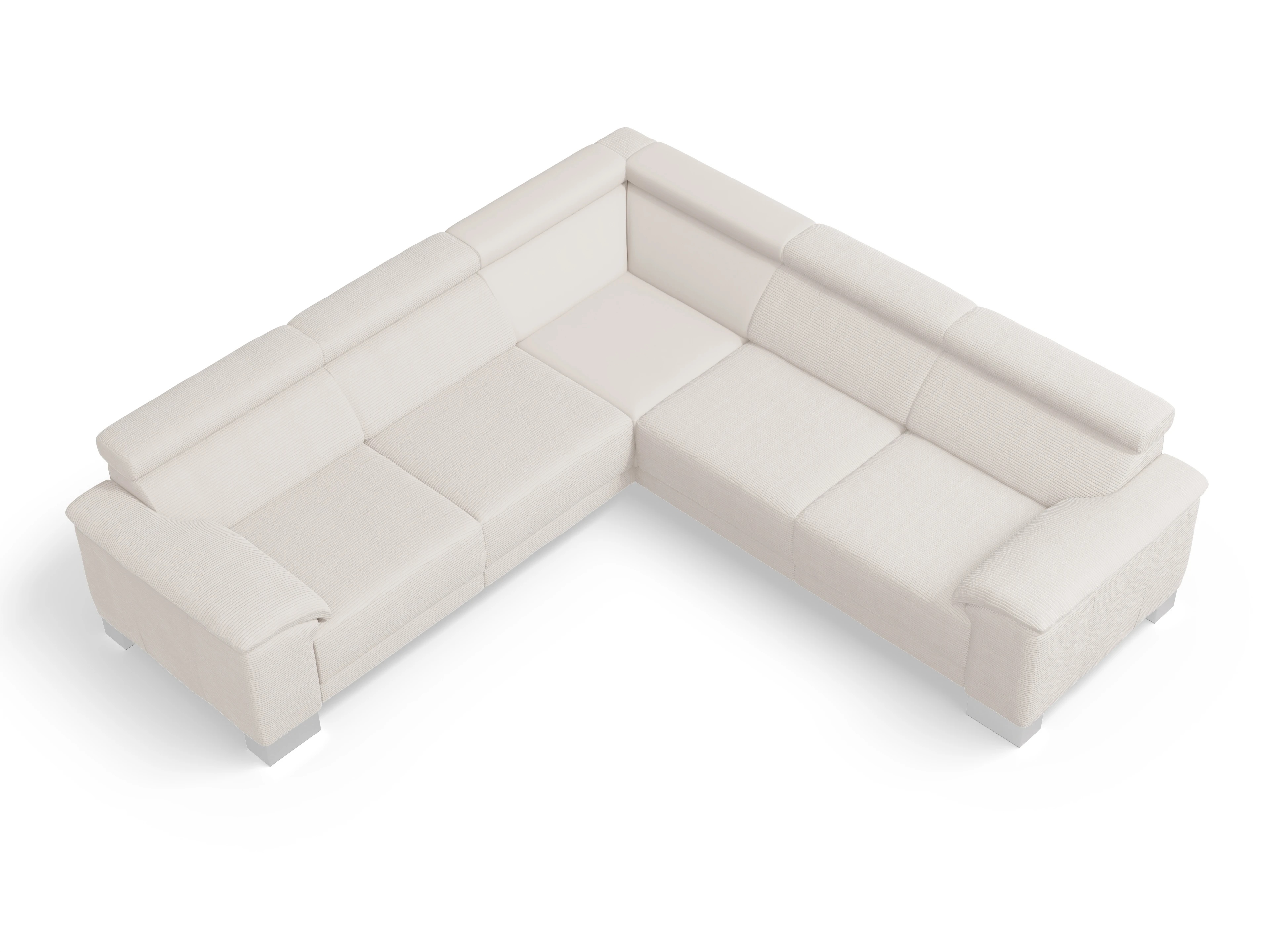Ansicht des Produktes Antonio Ecksofa gleichschenklig in Stoff Weiss