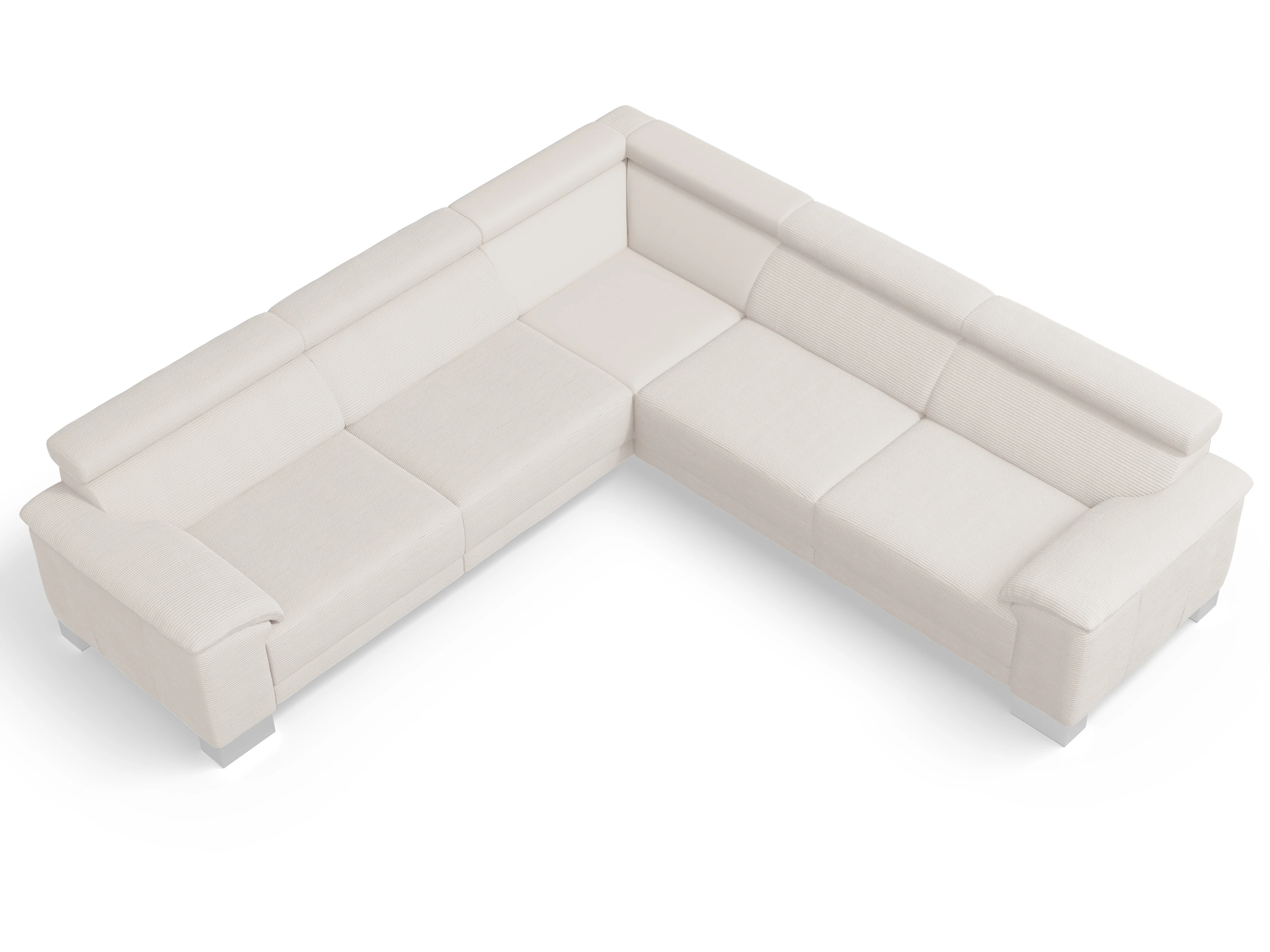Ansicht des Produktes Antonio Ecksofa gleichschenklig in Stoff Weiss