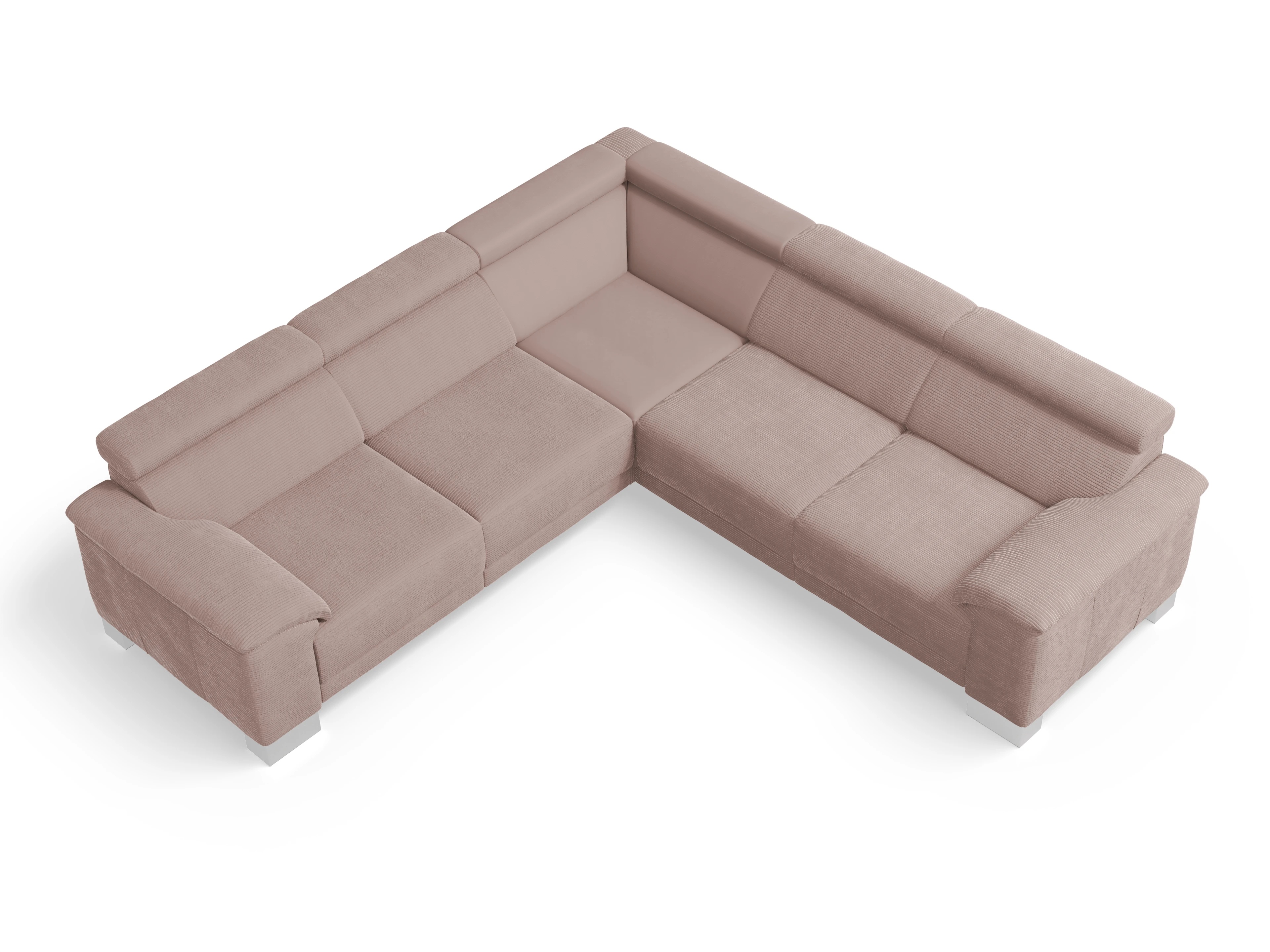 Ansicht des Produktes Antonio Ecksofa gleichschenklig in Stoff Rosa