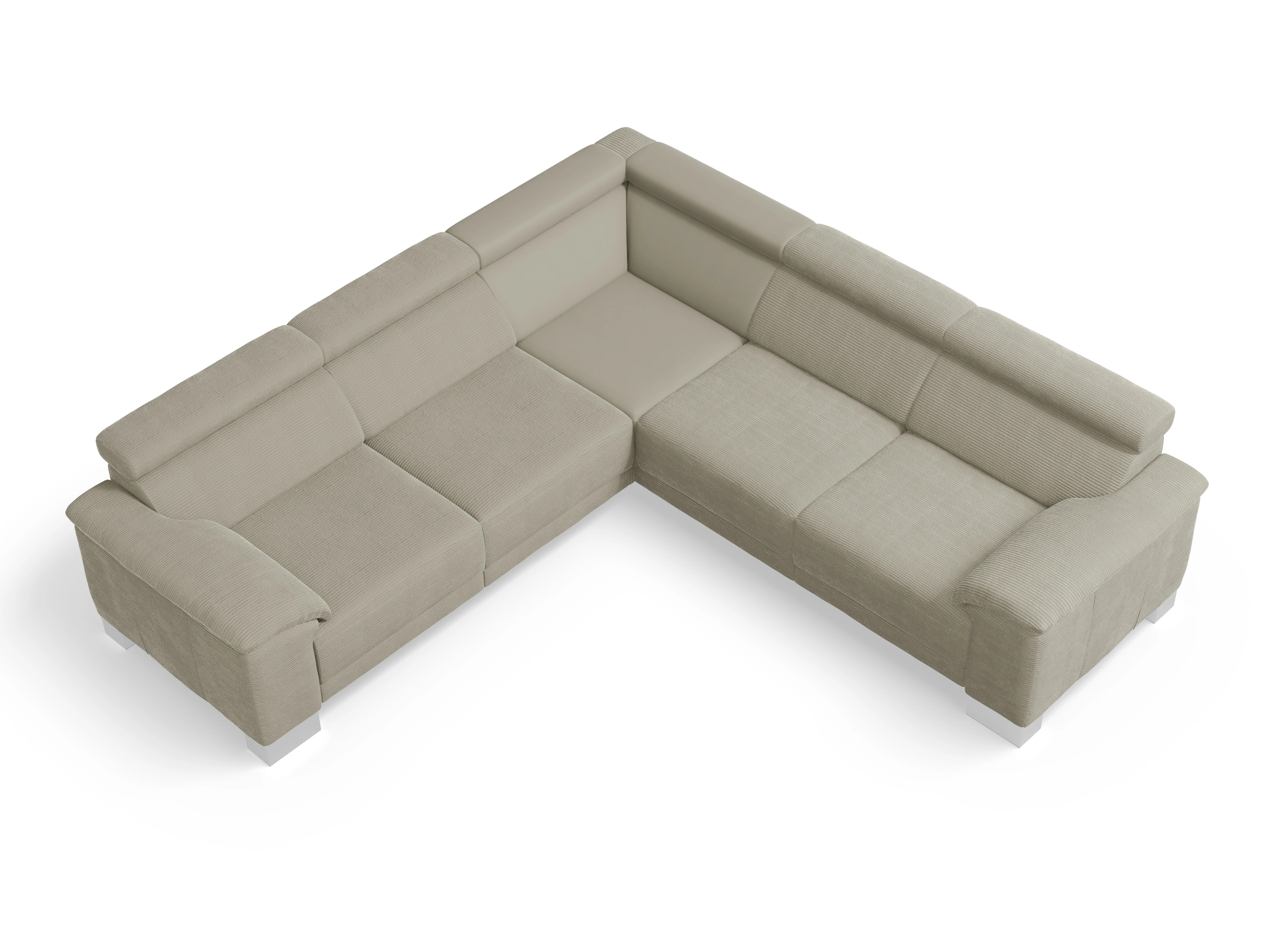 Ansicht des Produktes Antonio Ecksofa gleichschenklig in Stoff Grau