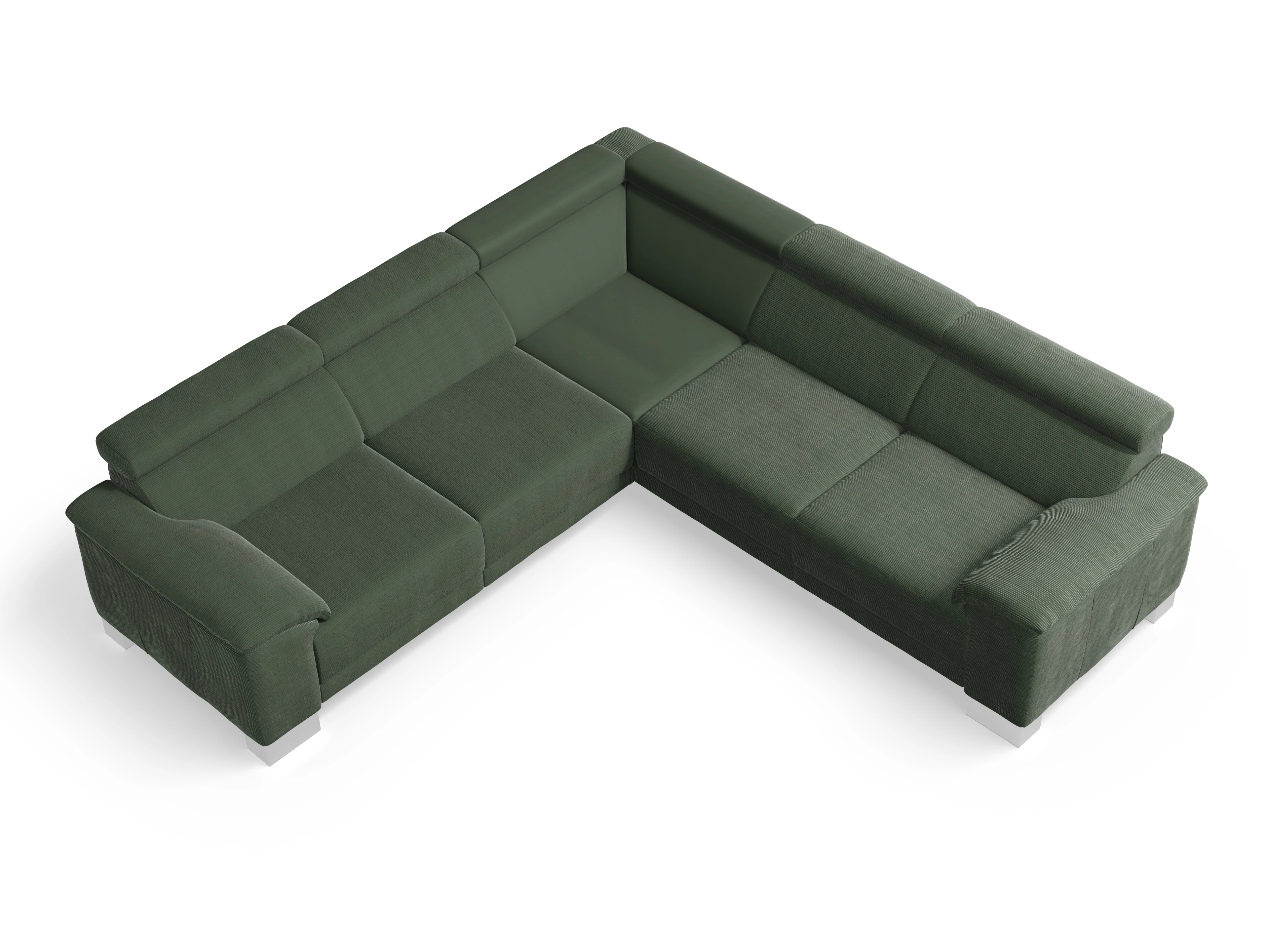 Ansicht des Produktes Antonio Ecksofa gleichschenklig in Stoff Grün