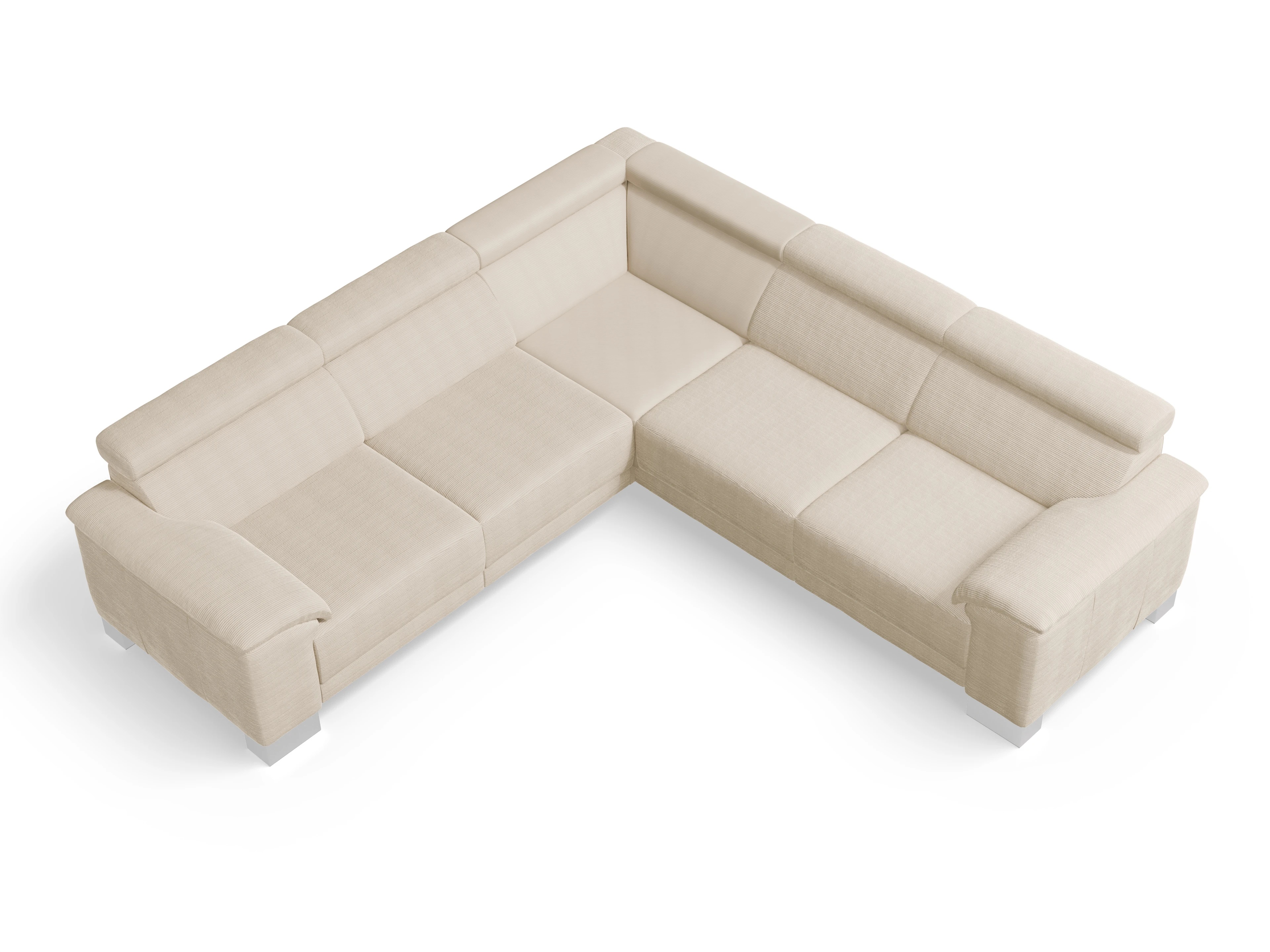 Ansicht des Produktes Antonio Ecksofa gleichschenklig in Stoff Weiss