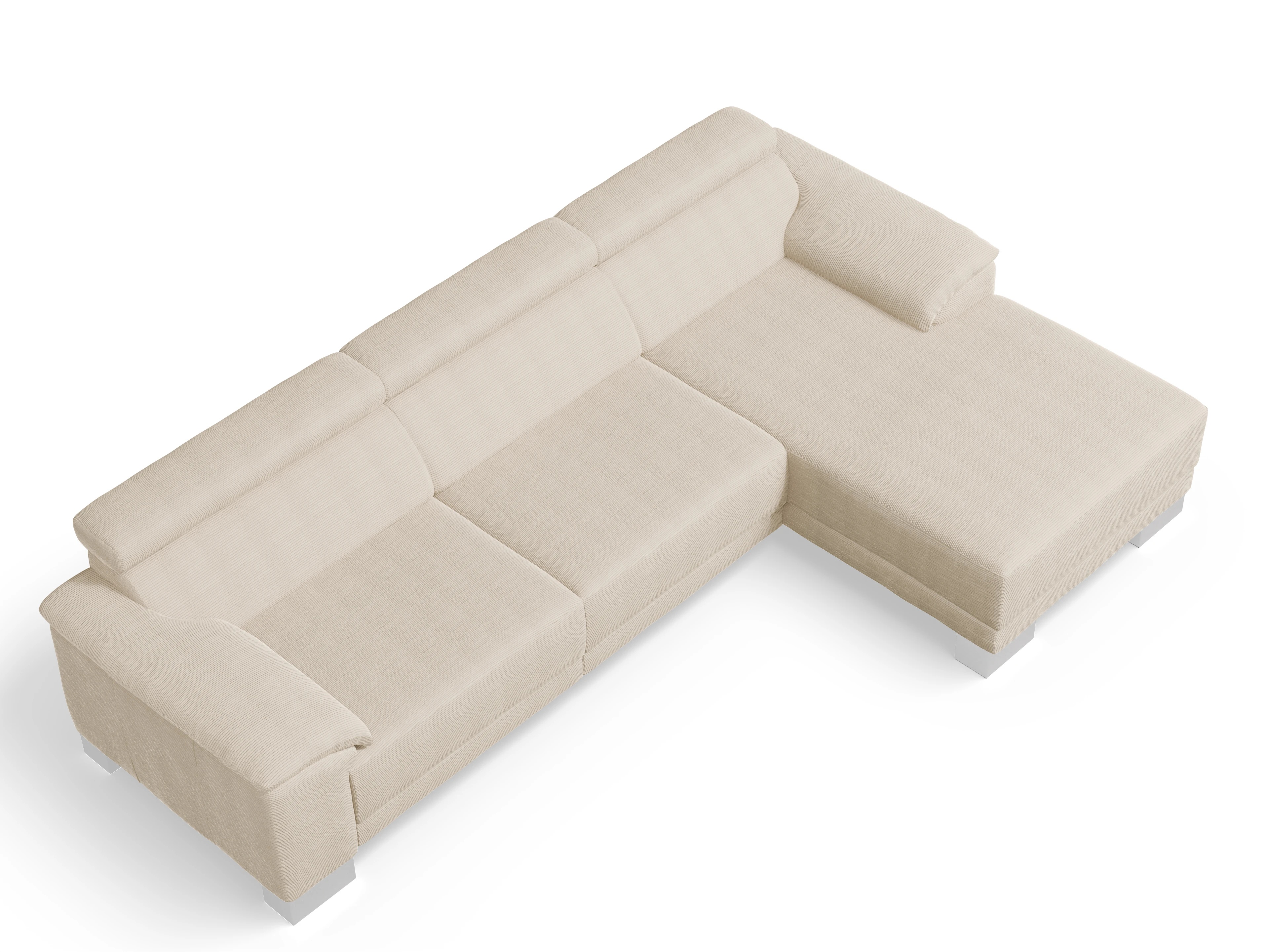 Ansicht des Produktes Antonio Ecksofa rechts Abschluss offen in Stoff Weiss