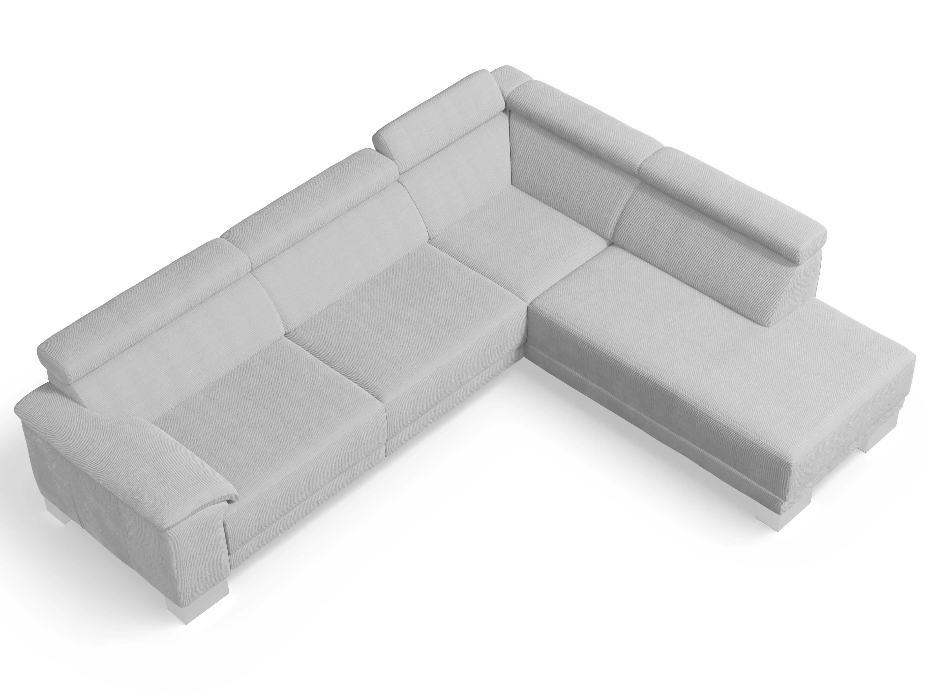 Ansicht des Produktes Antonio Ecksofa rechts Abschluss offen in Stoff Grau