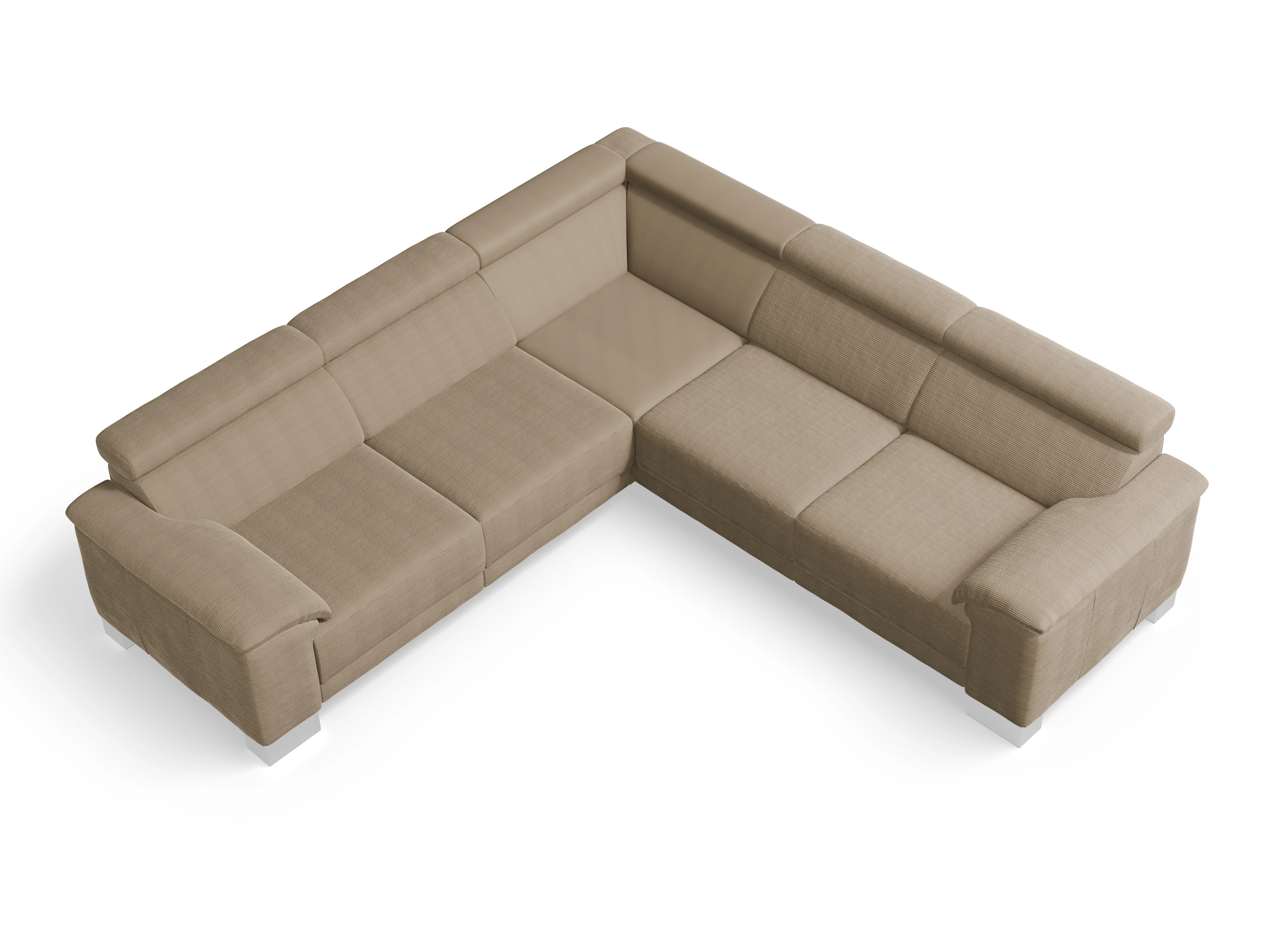 Ansicht des Produktes Antonio Ecksofa gleichschenklig in Stoff Braun