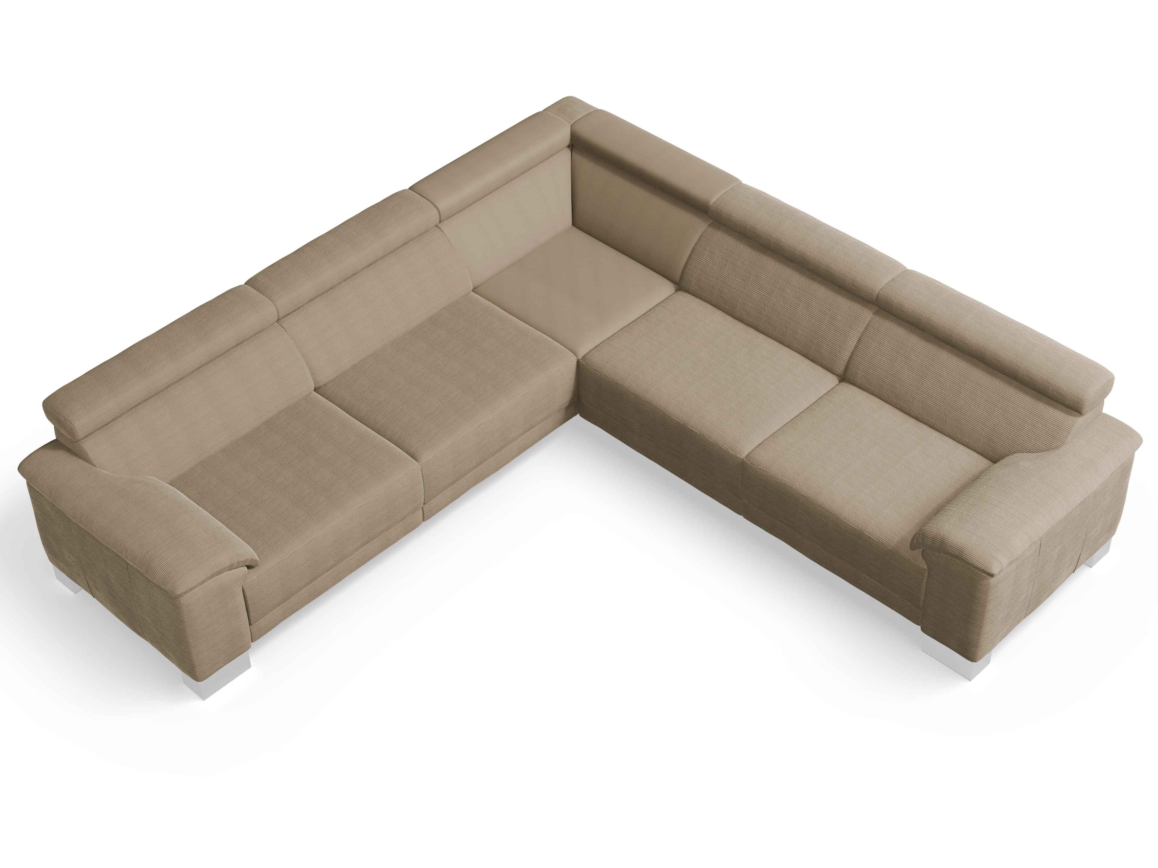 Ansicht des Produktes Antonio Ecksofa gleichschenklig in Stoff Braun