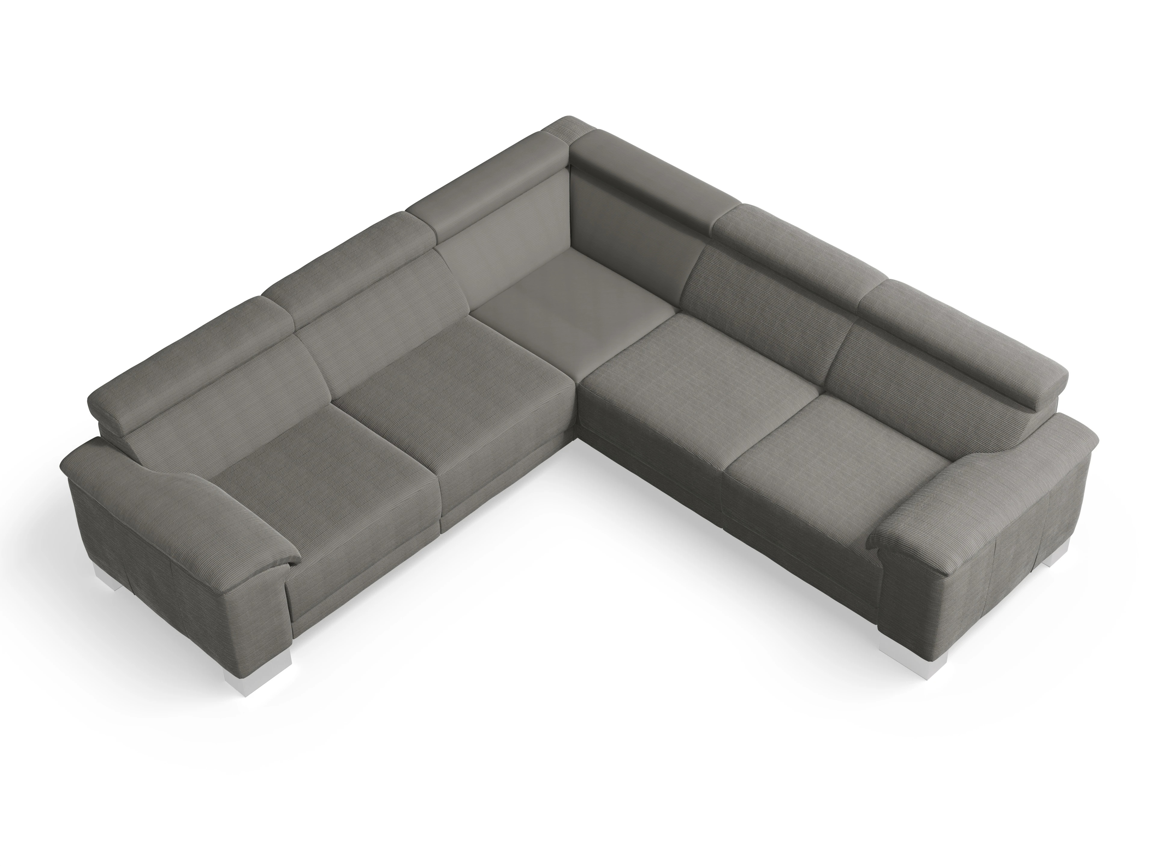 Antonio Ecksofa SPE Medium Ansicht des Produktes Antonio Ecksofa gleichschenklig in Stoff Grau