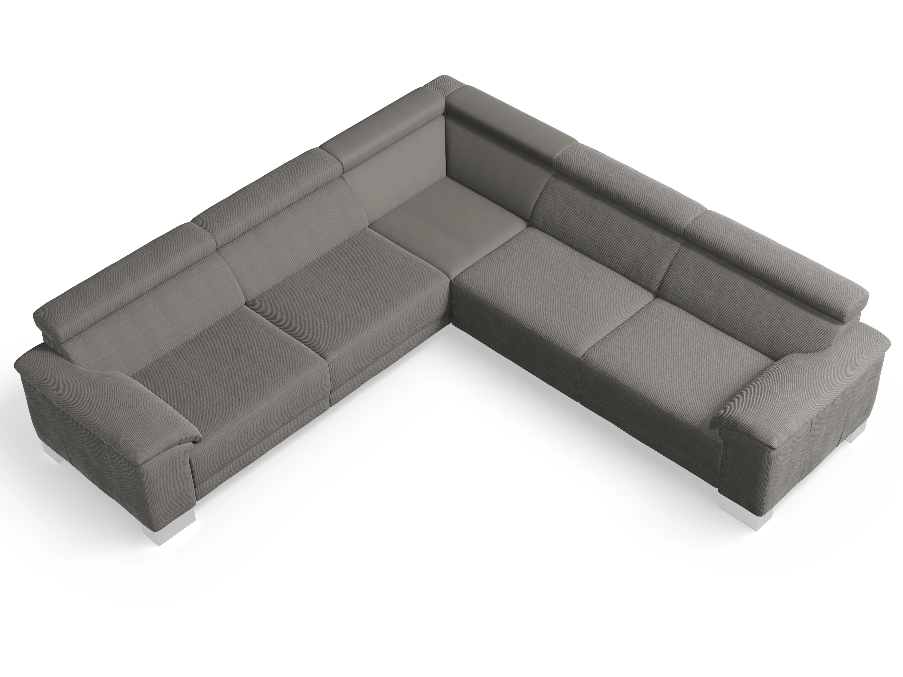 Ansicht des Produktes Antonio Ecksofa gleichschenklig in Stoff Grau