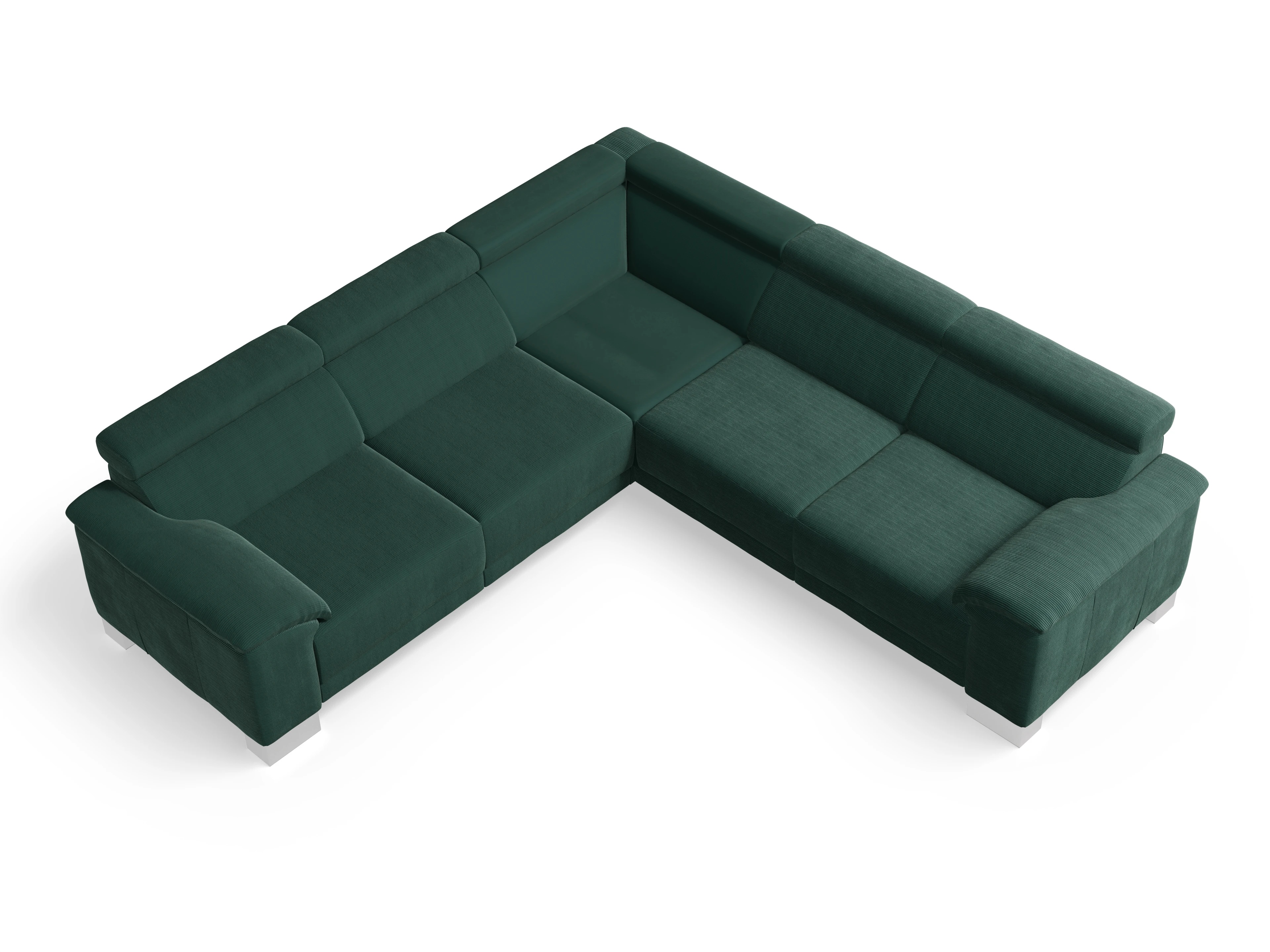Ansicht des Produktes Antonio Ecksofa gleichschenklig in Stoff Grün