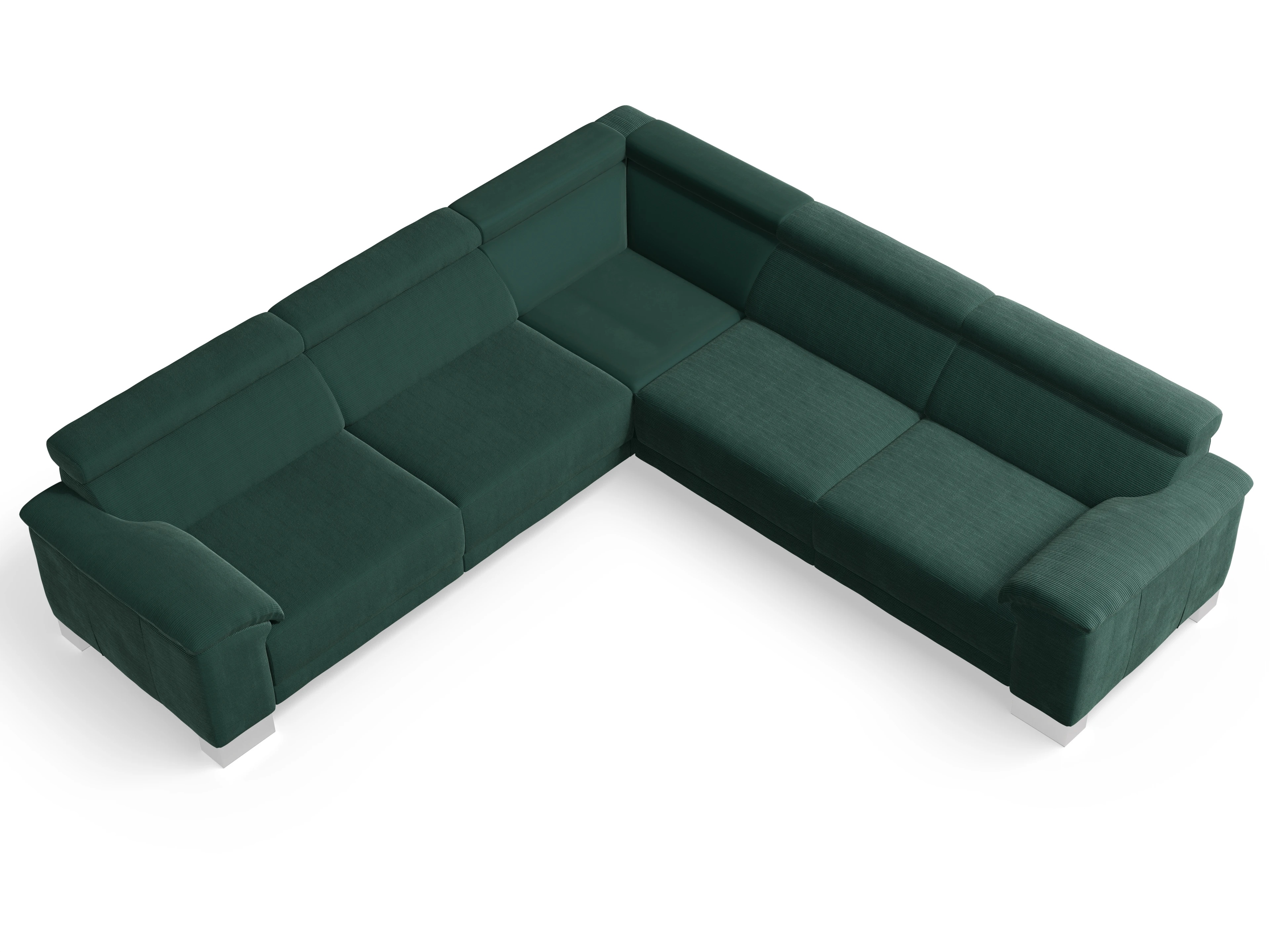 Ansicht des Produktes Antonio Ecksofa gleichschenklig in Stoff Grün