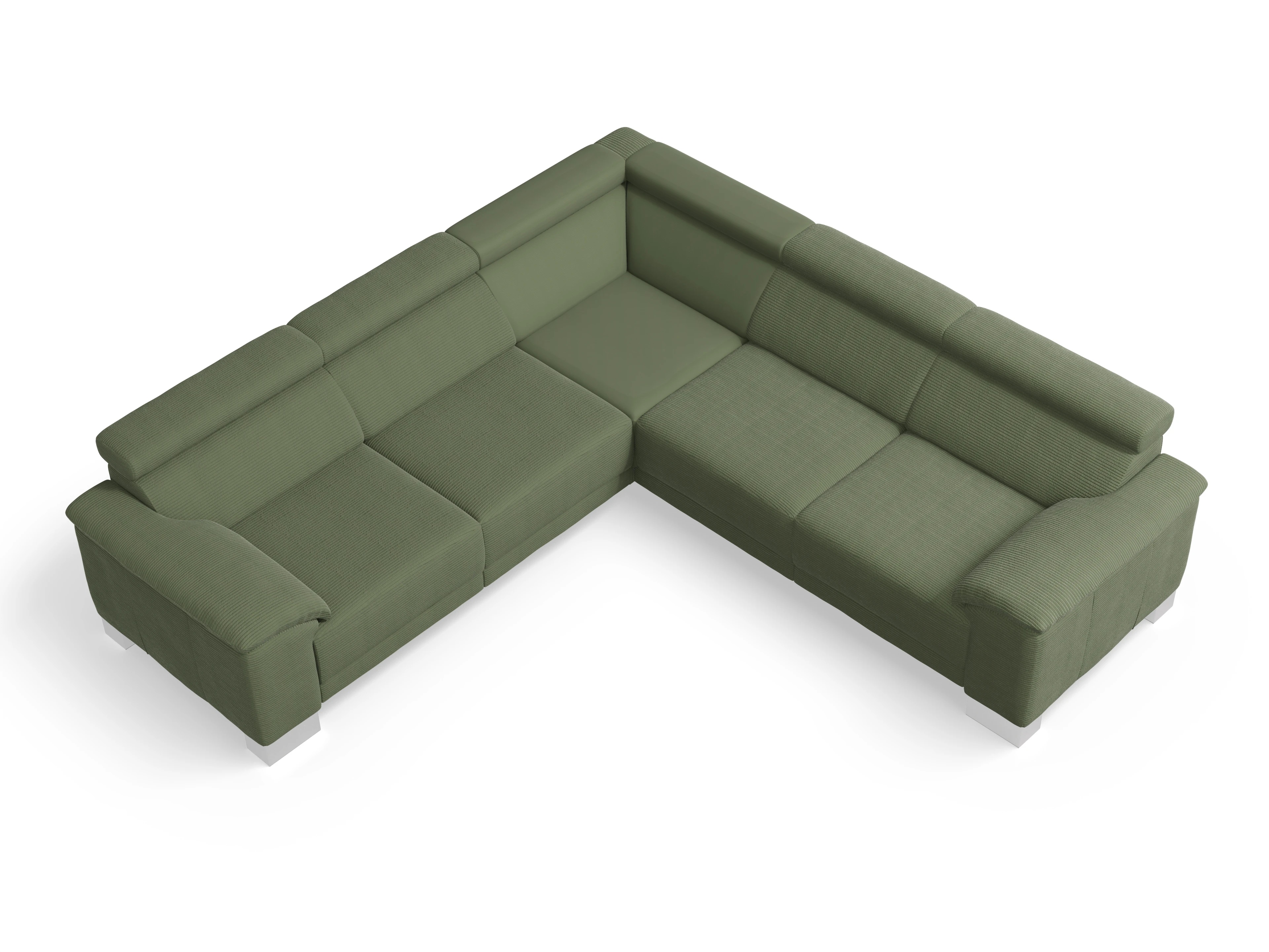 Ansicht des Produktes Antonio Ecksofa gleichschenklig in Stoff Grün