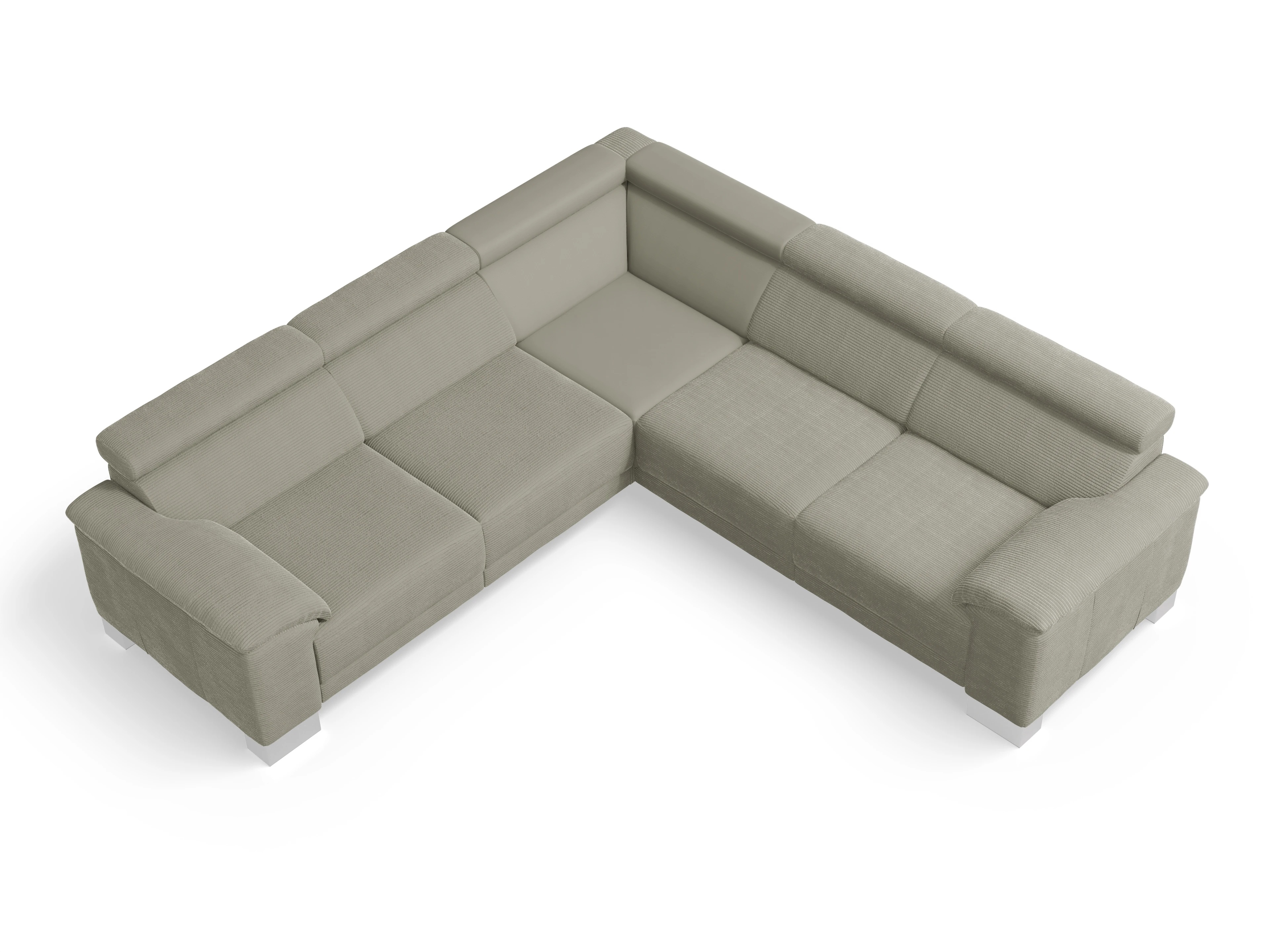 Ansicht des Produktes Antonio Ecksofa gleichschenklig in Stoff Braun